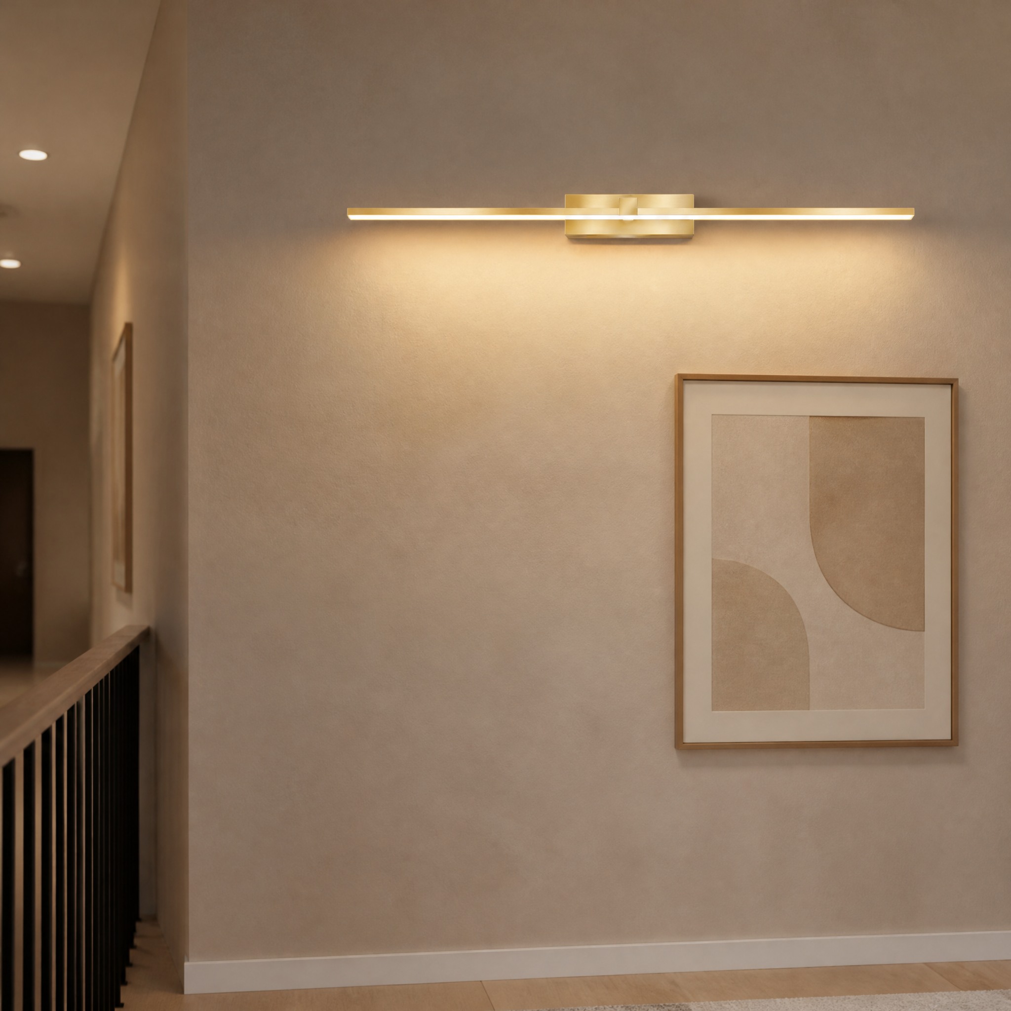 Applique Miroir Dorée puce LED intégrée