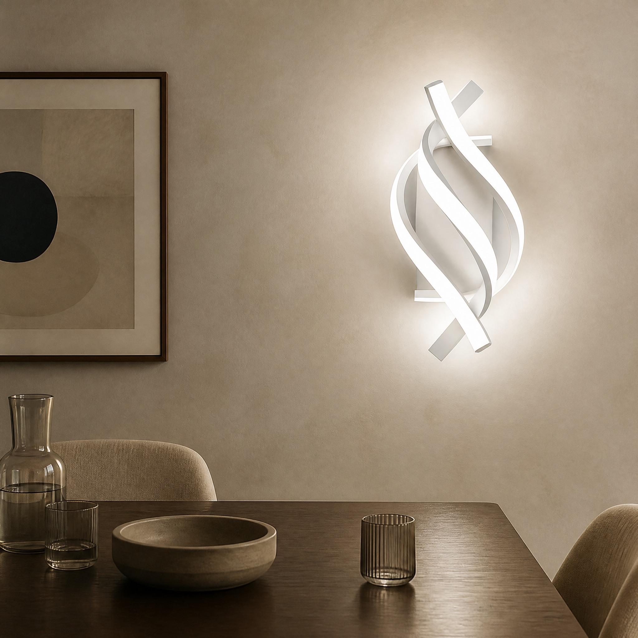 Applique Murale Blanche LED aluminium et acrylique