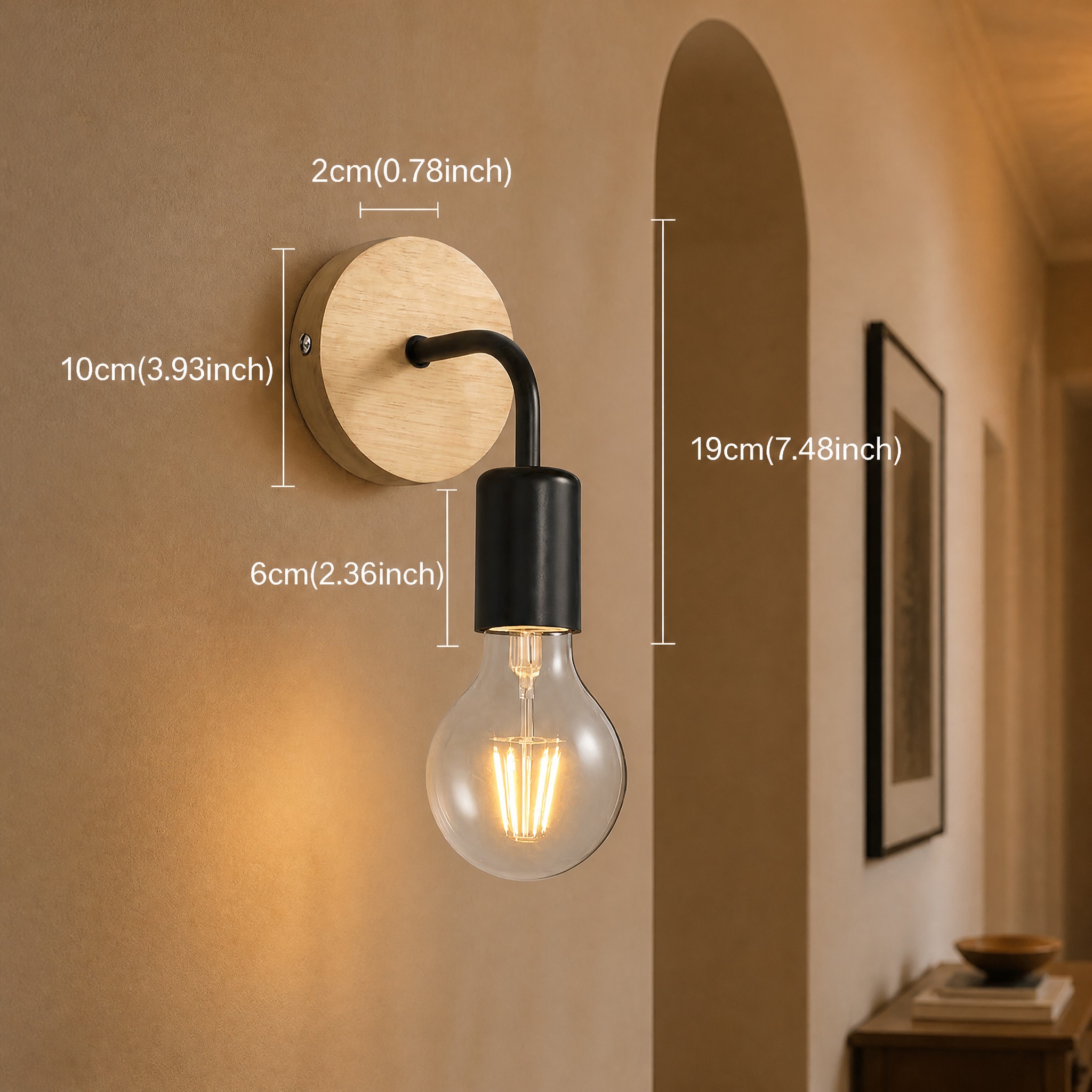 Applique Murale Bois puissance 16 à 20 W