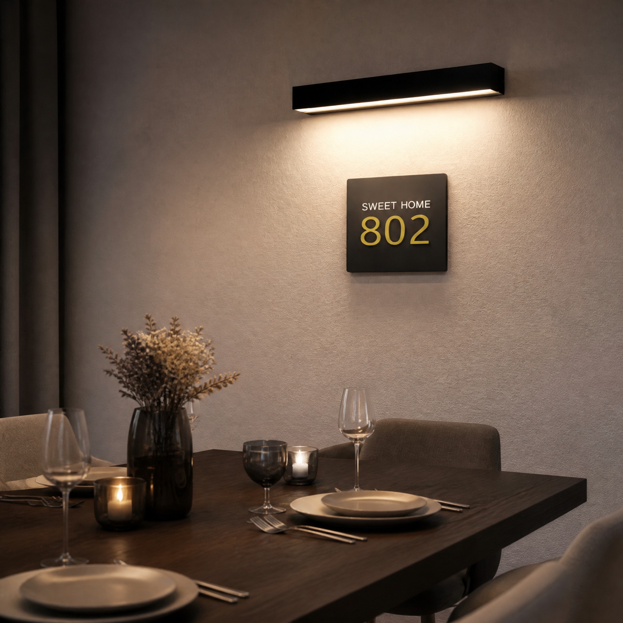 Applique Murale Noire LED aluminium et polycarbonate