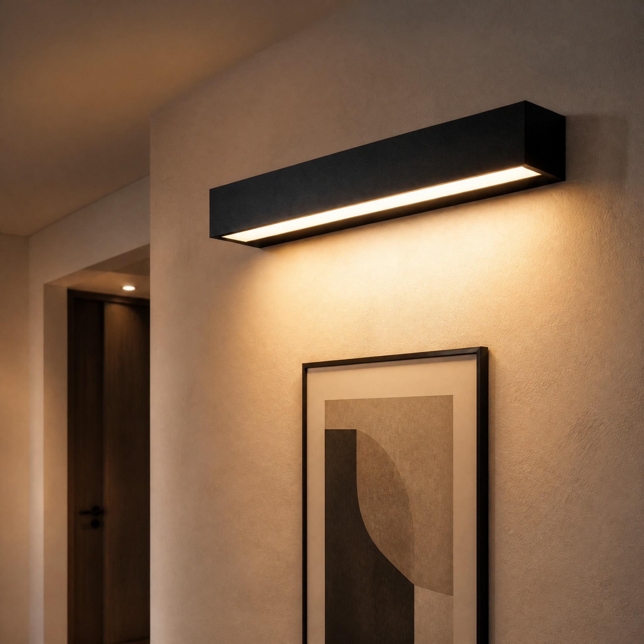 Applique Murale Noire LED installation murale autonome
