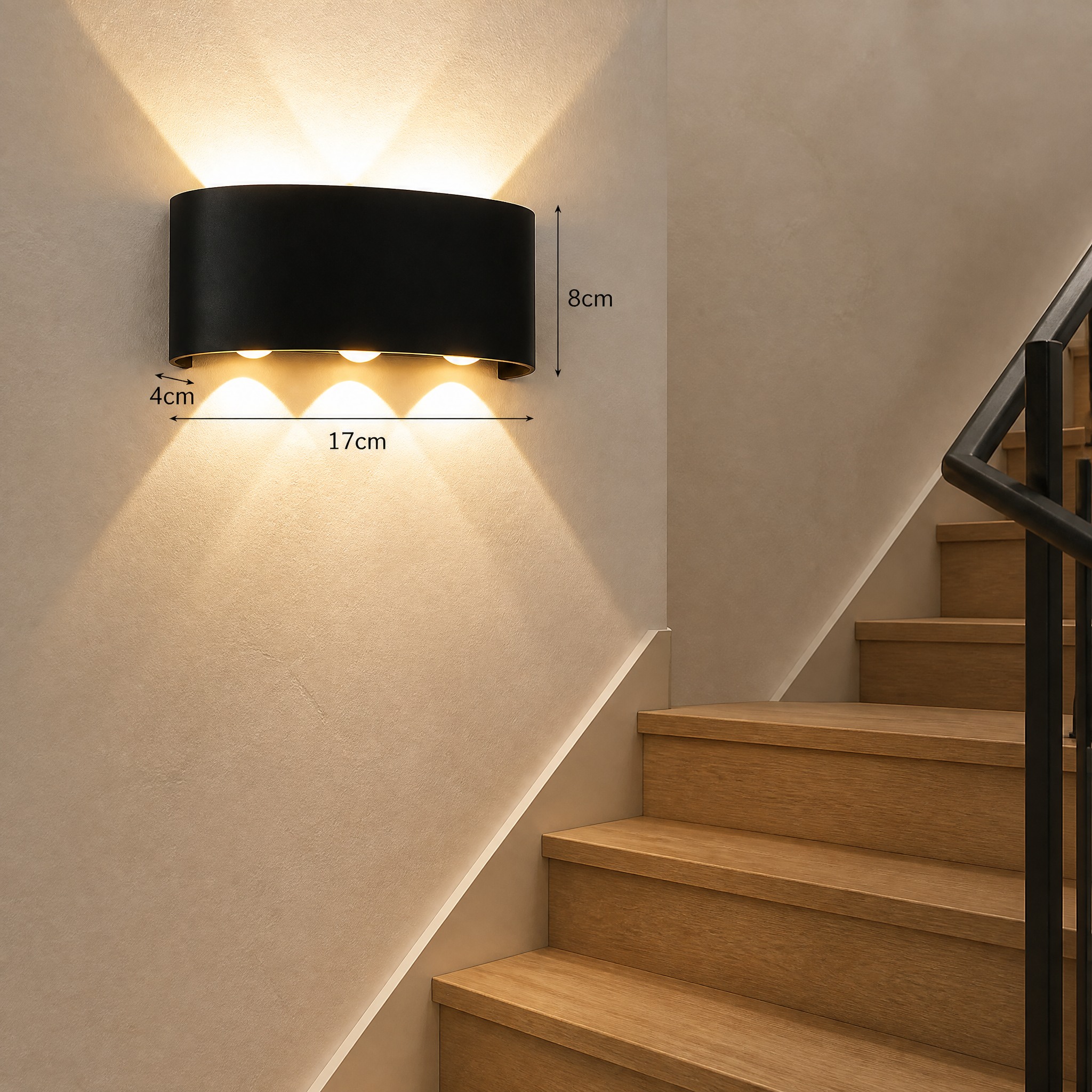 Applique Murale Up Down 6 Waterproof Noir