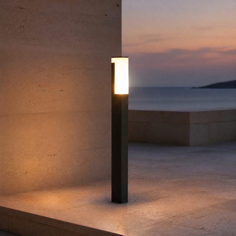 borne-exterieure-avec-detecteur-1 Borne Extérieure avec Détecteur lampe pilier extérieure avec détection de mouvement
