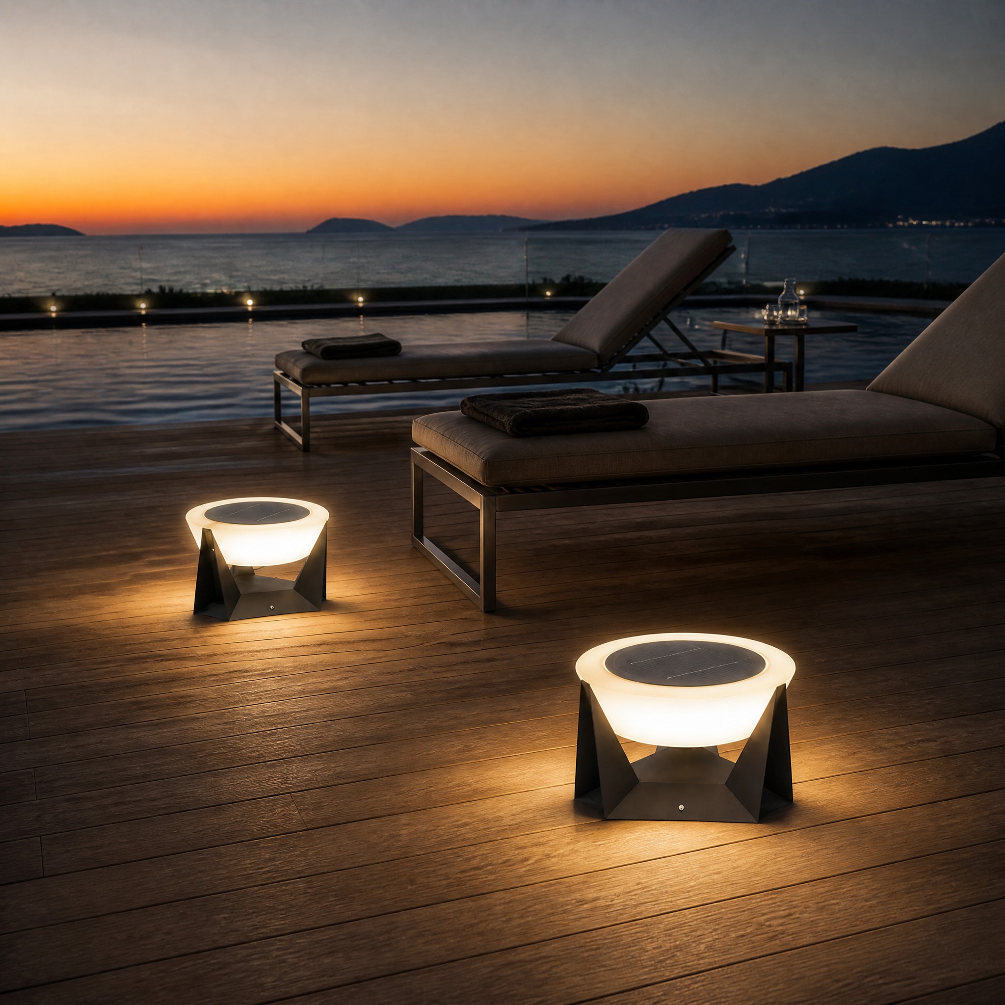 Borne Solaire Design lampe solaire extérieure pour pilier