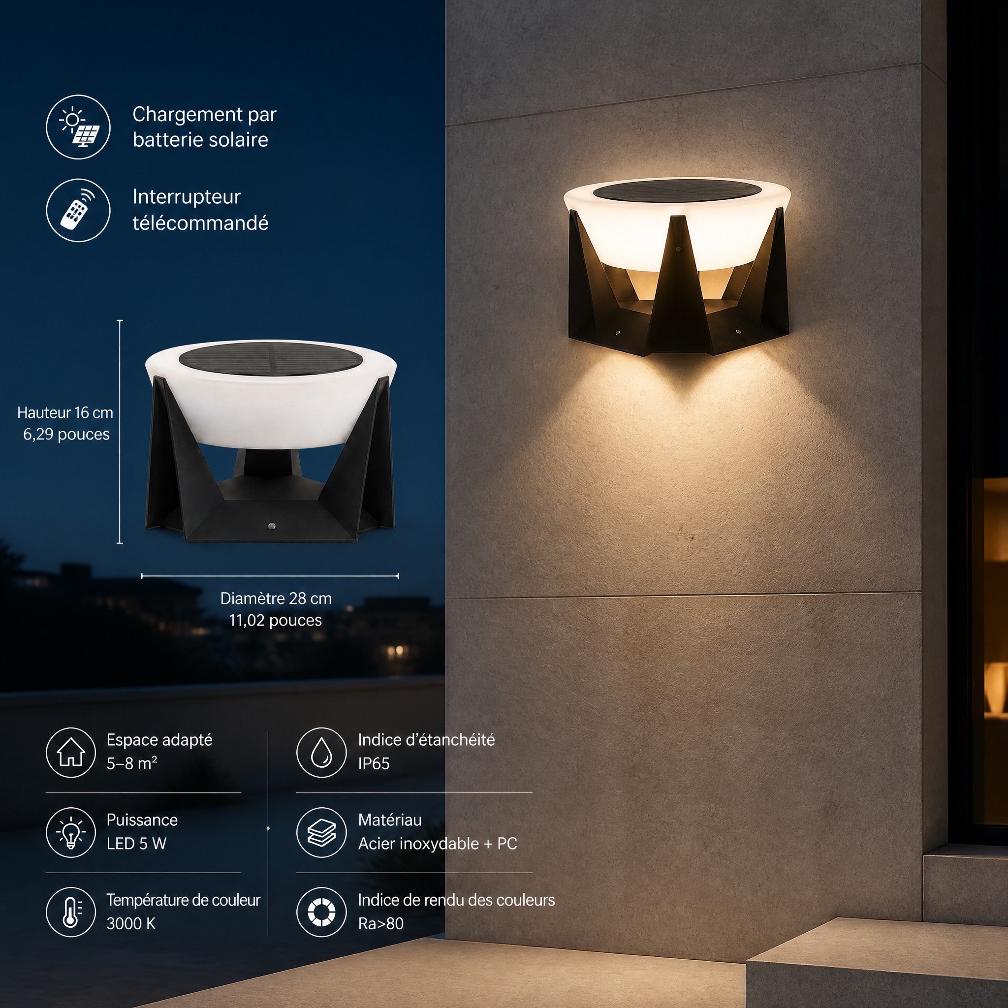 Borne Solaire Design pour terrasse