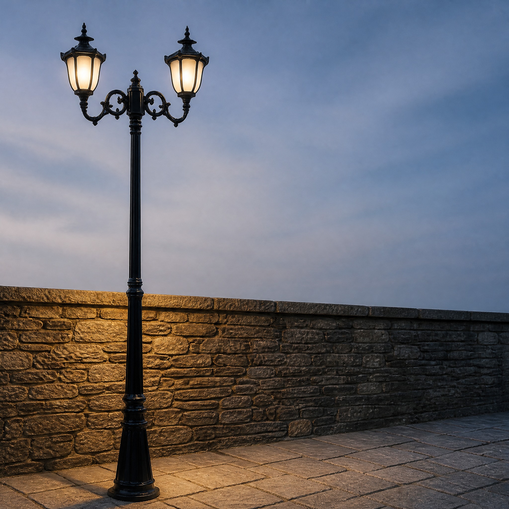 Lampadaire Extérieur Double aluminium