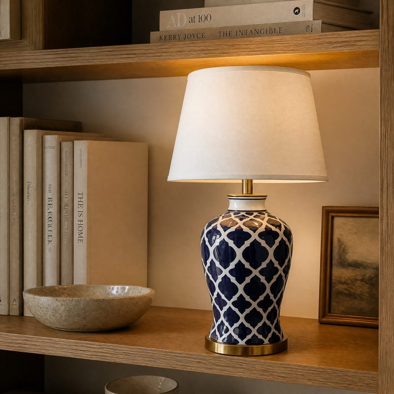 Lampe Céramique Bleue lampe de table grand format