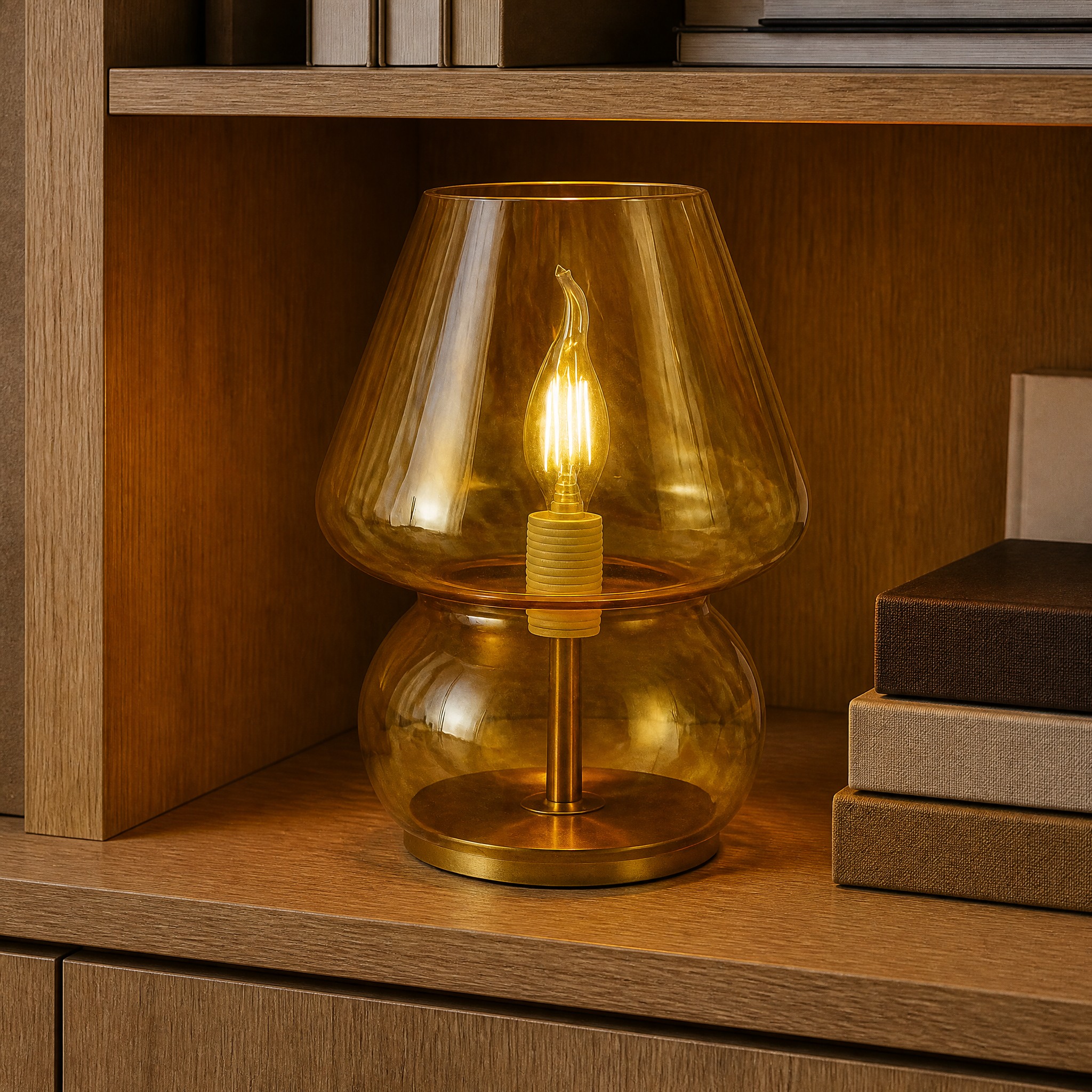 Lampe Champignon en Verre J