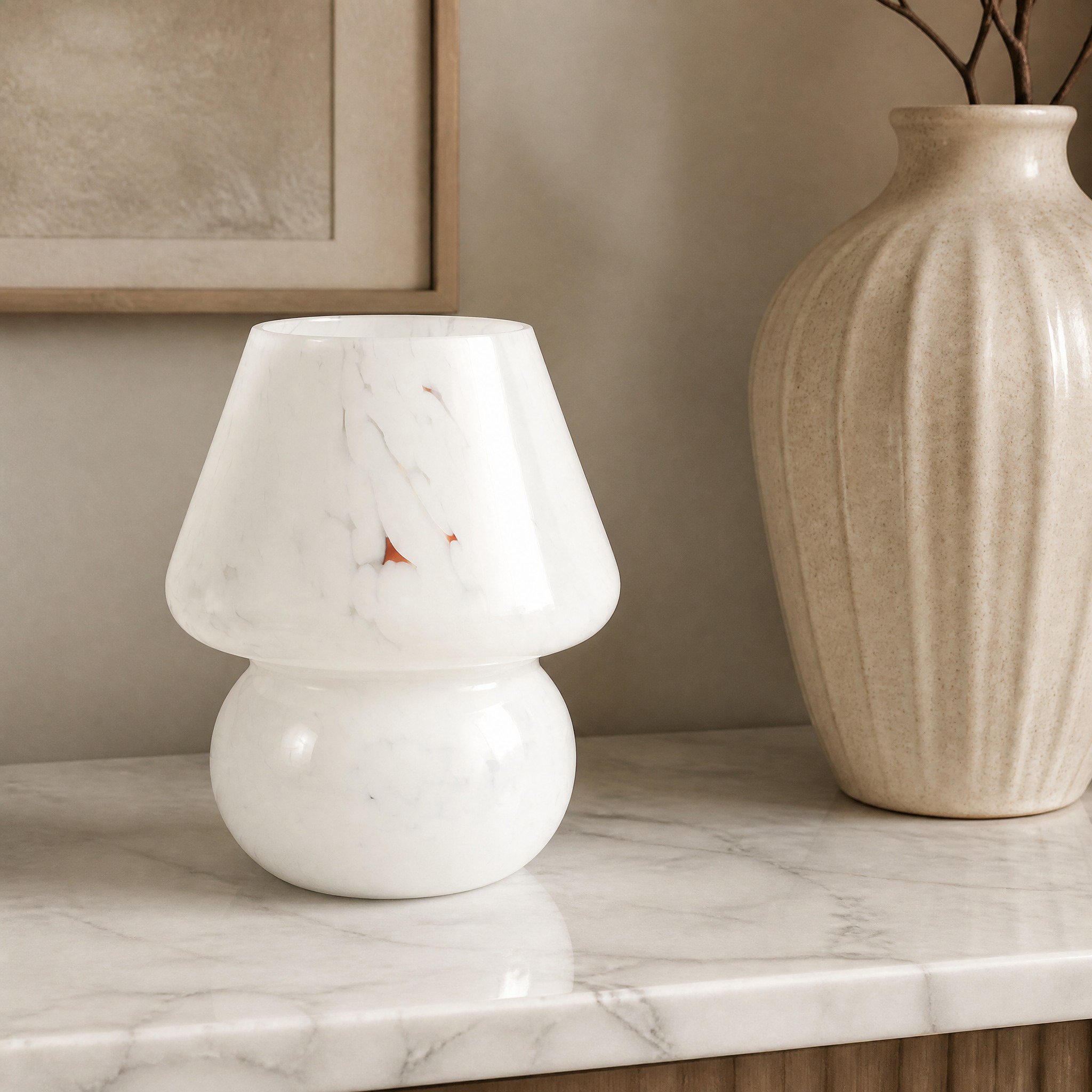 Lampe Champignon en Verre K