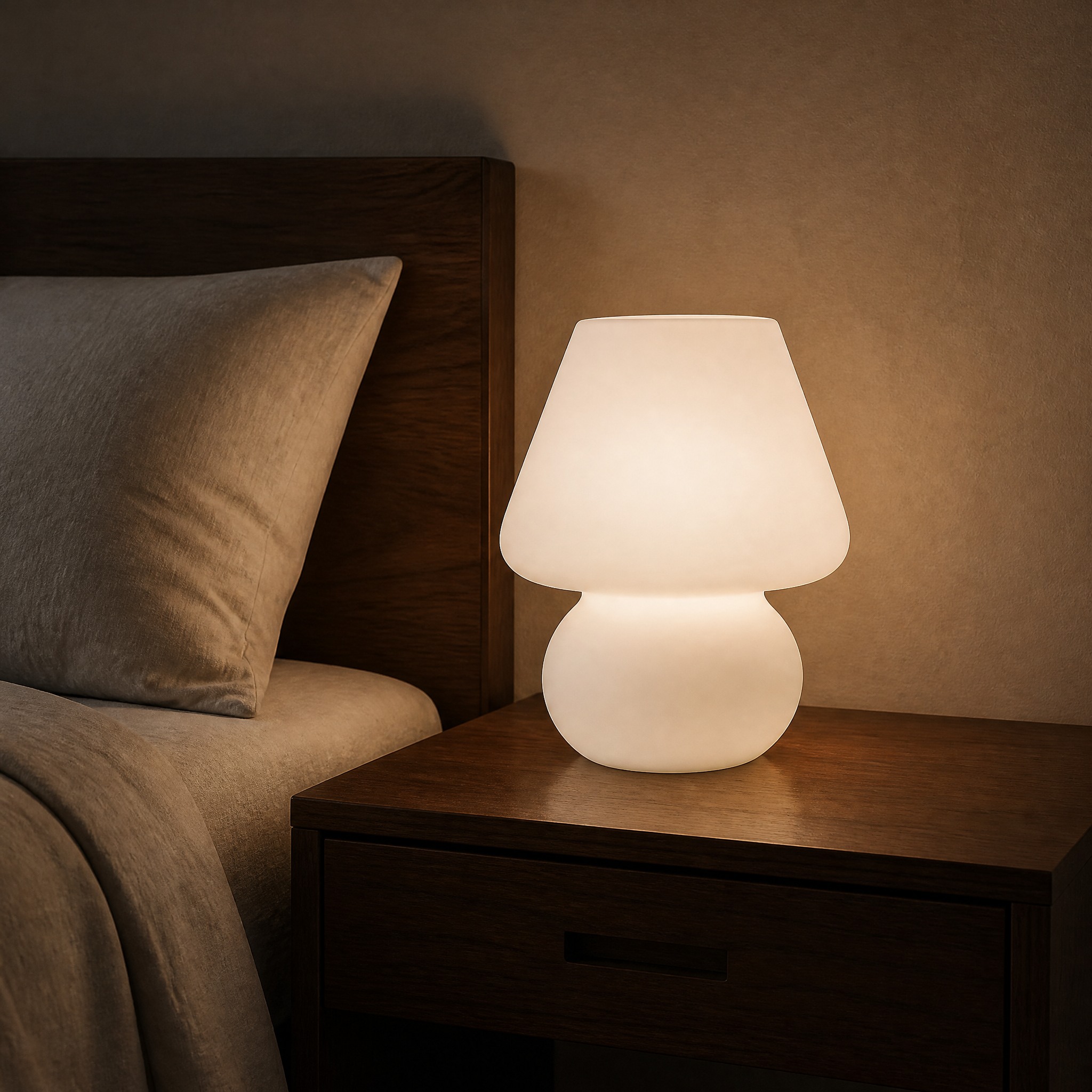 Lampe Champignon en Verre A