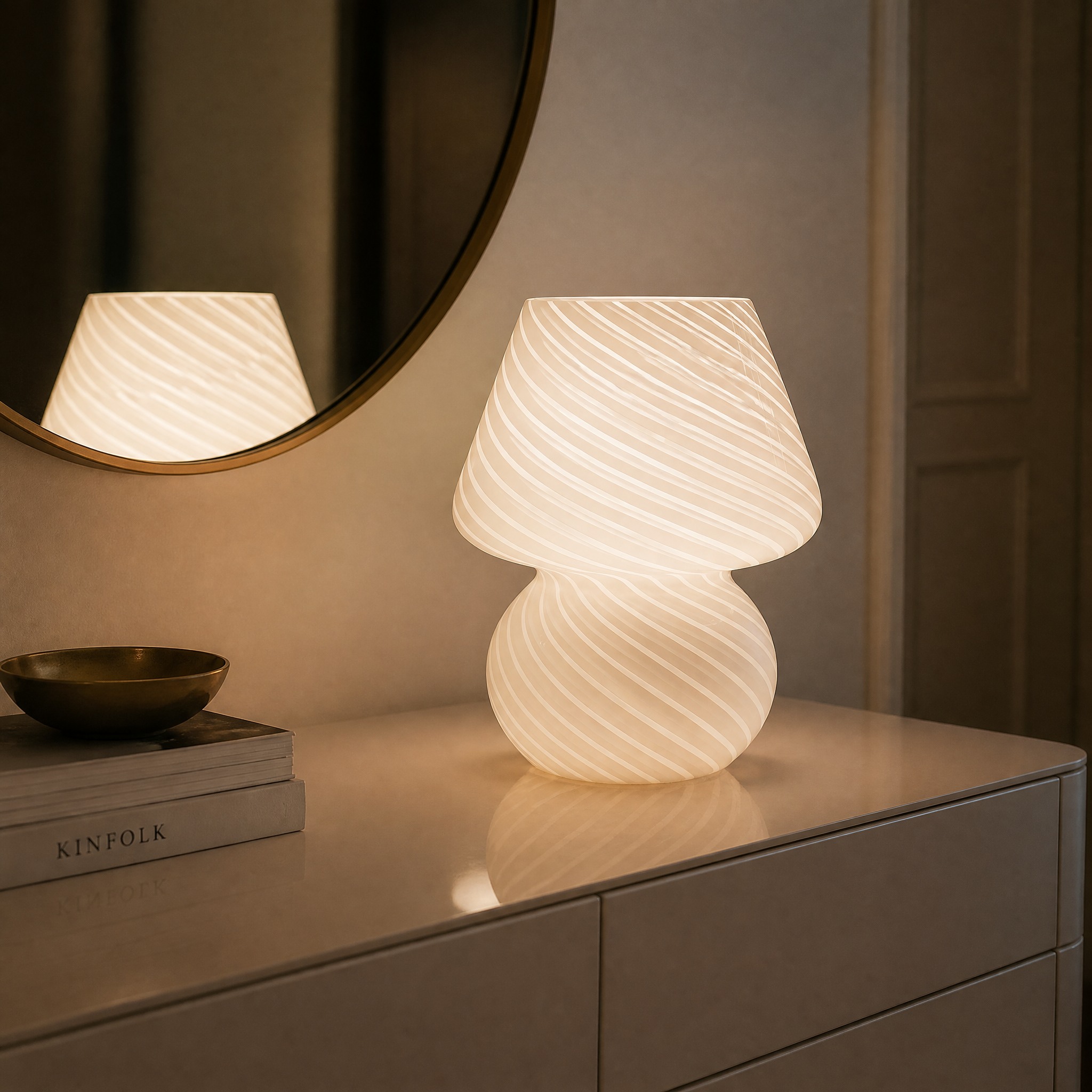 Lampe Champignon en Verre B
