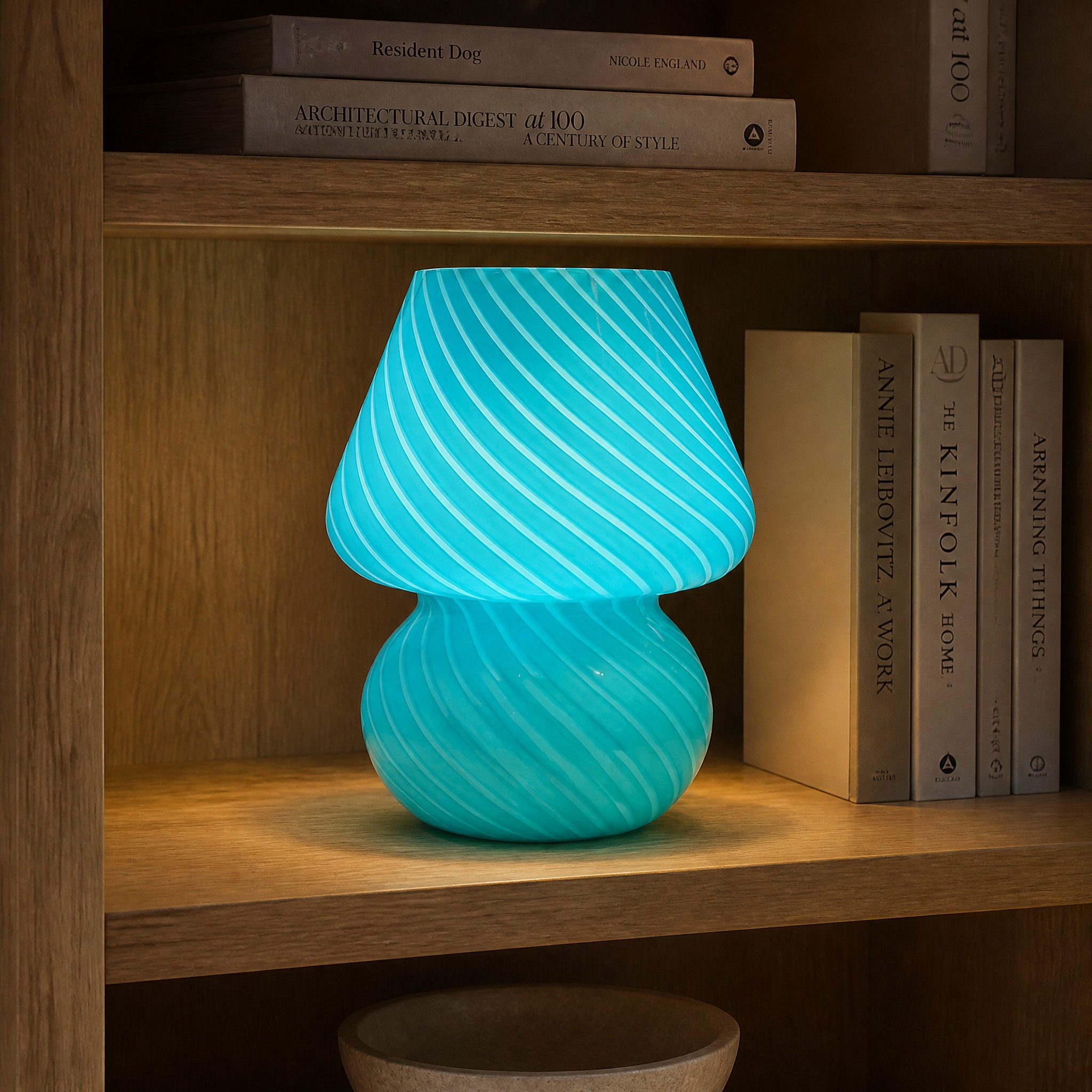 Lampe Champignon en Verre C