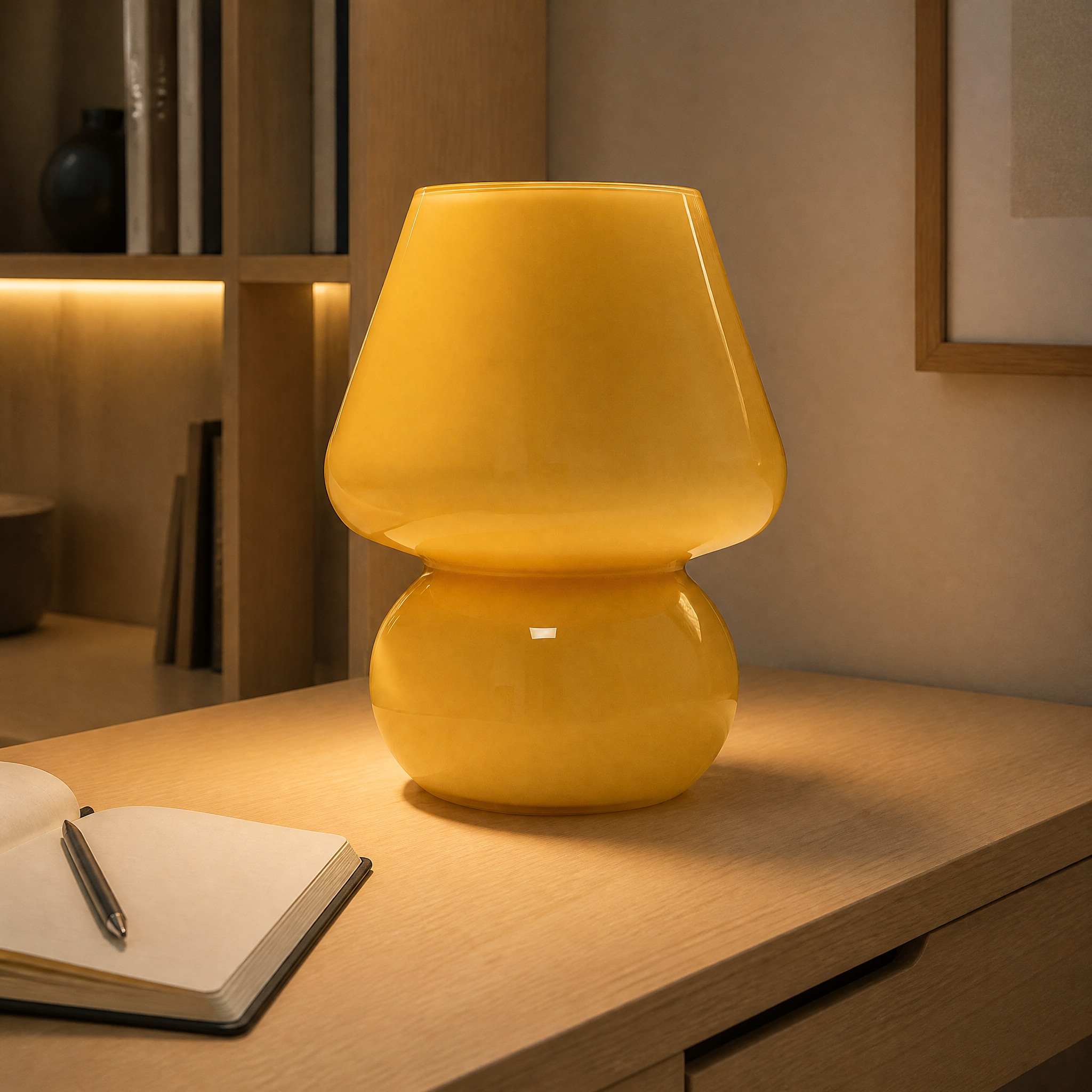 Lampe Champignon en Verre E