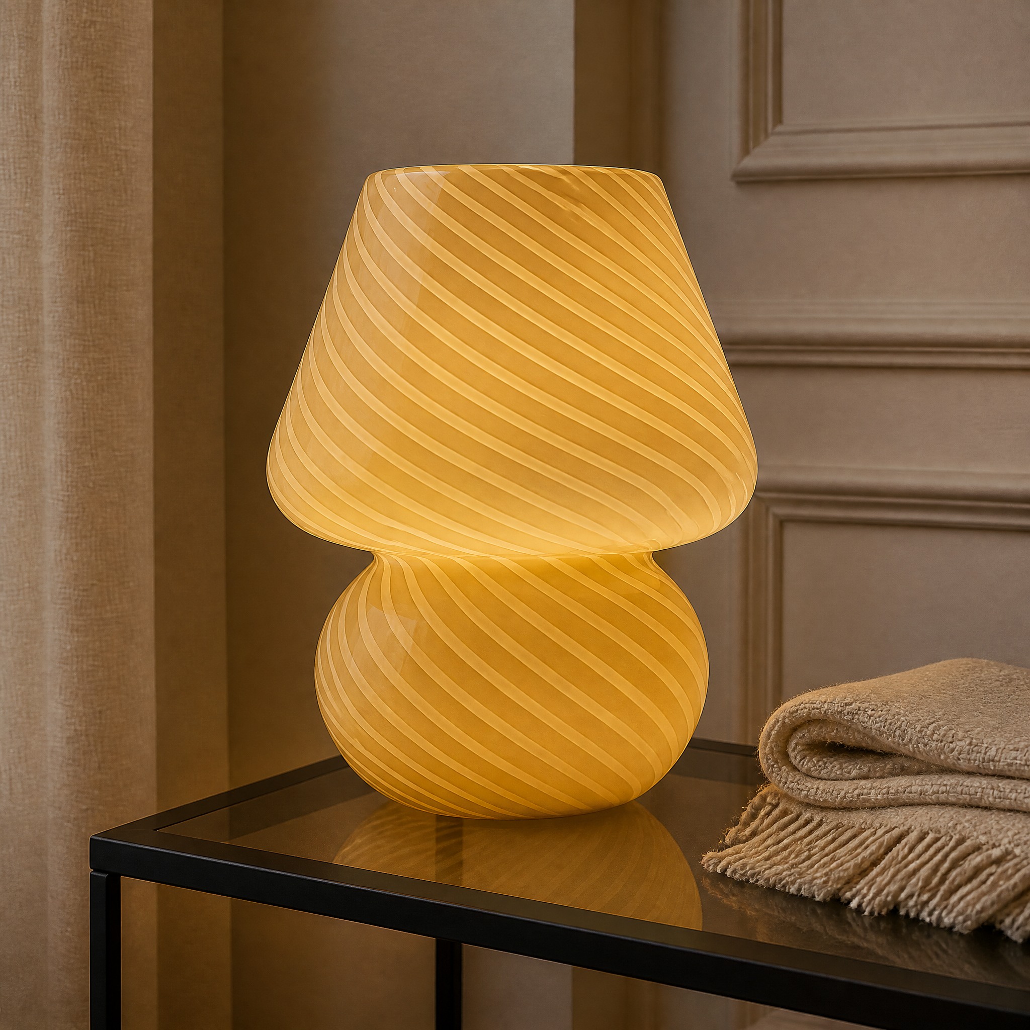 Lampe Champignon en Verre F