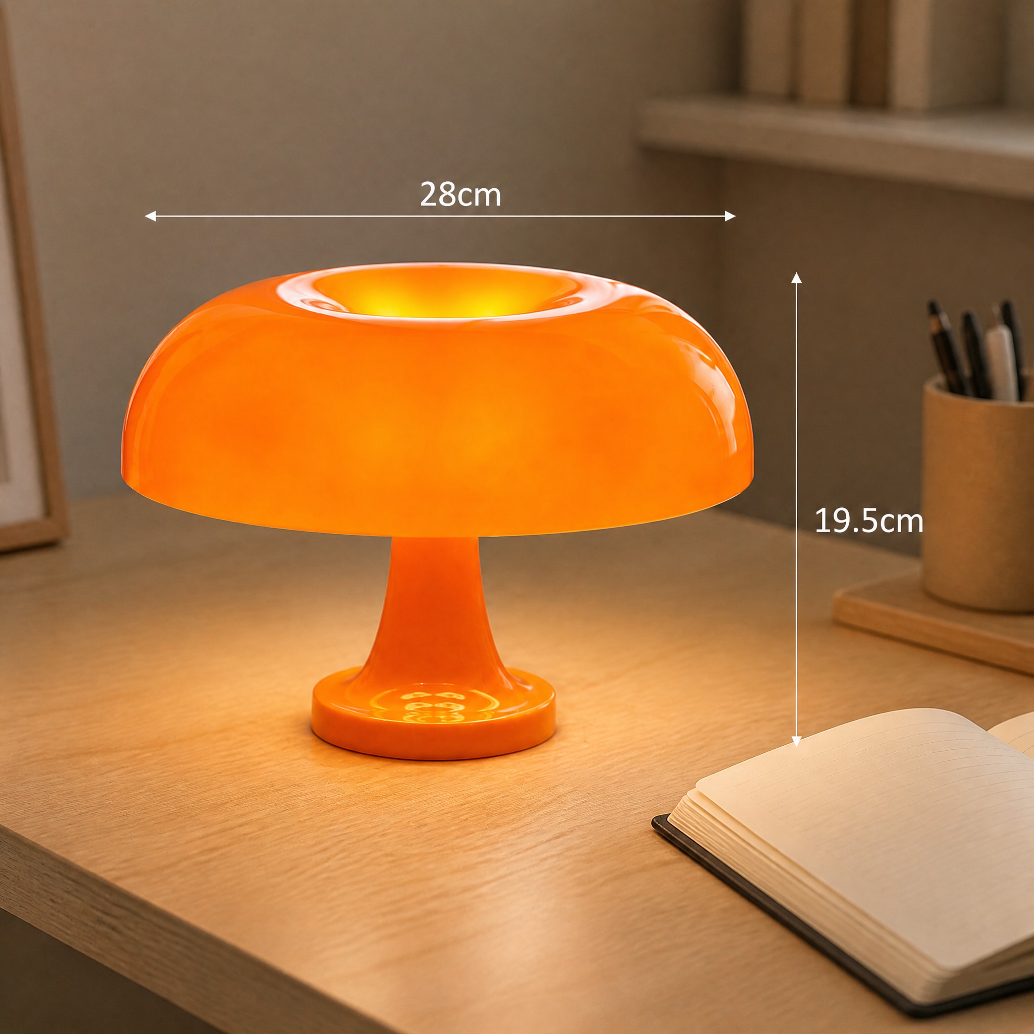 Lampe Champignon Orange lampe de table champignon sans fil