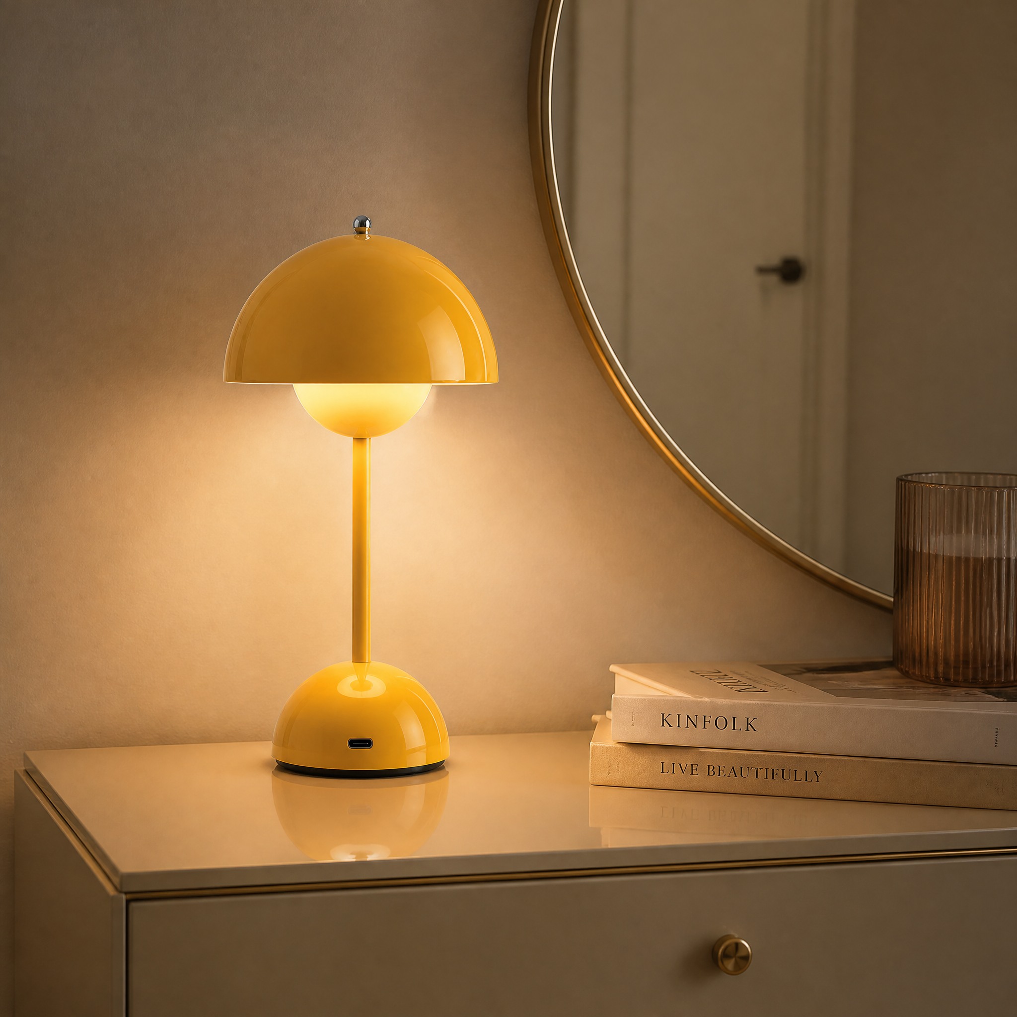 Lampe Champignon Sans Fil Jaune
