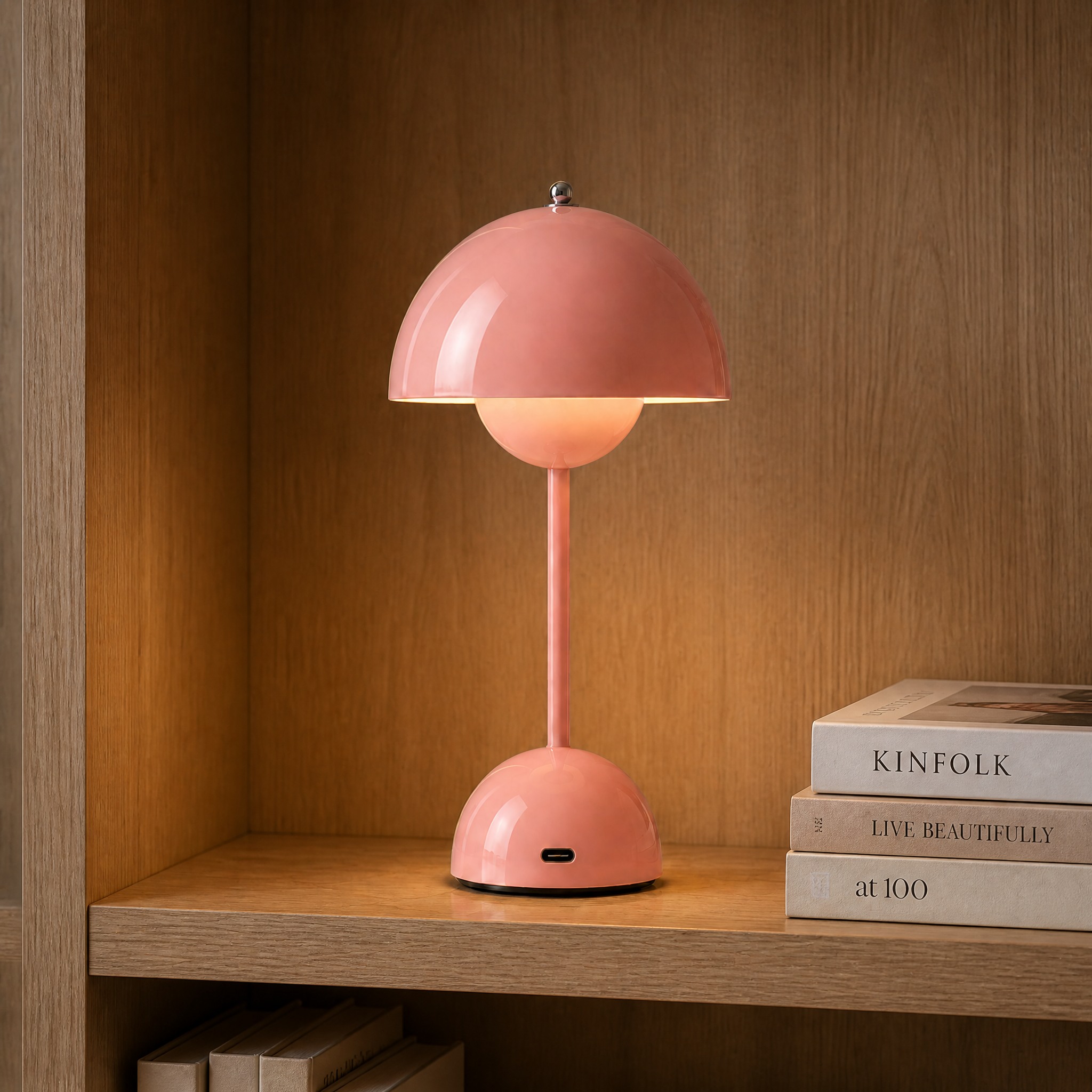 Lampe Champignon Sans Fil Or rose