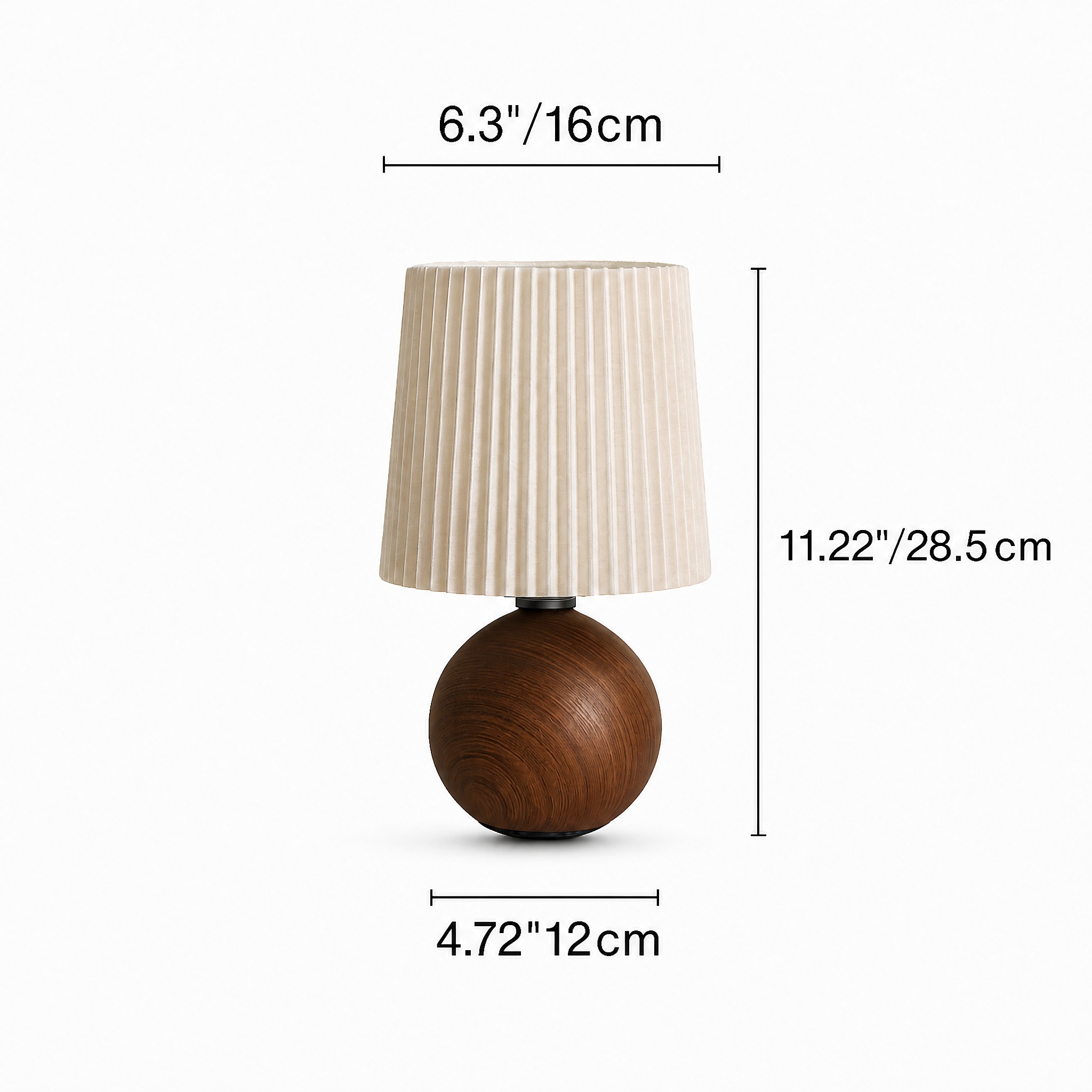 Lampe de Chevet Bois dimensions 10 x 16 x 23 cm