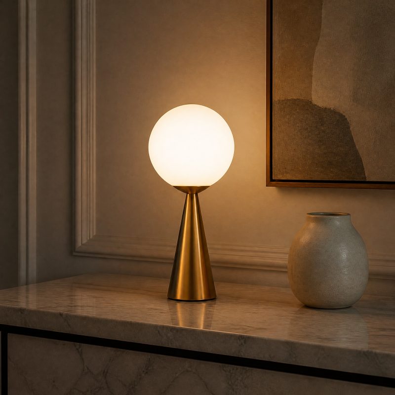Lampe de Chevet Boule Or 15cm