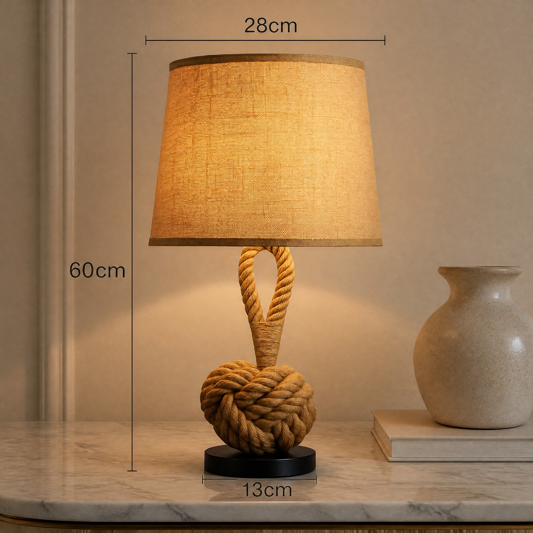 Lampe de Chevet Corde installation à poser
