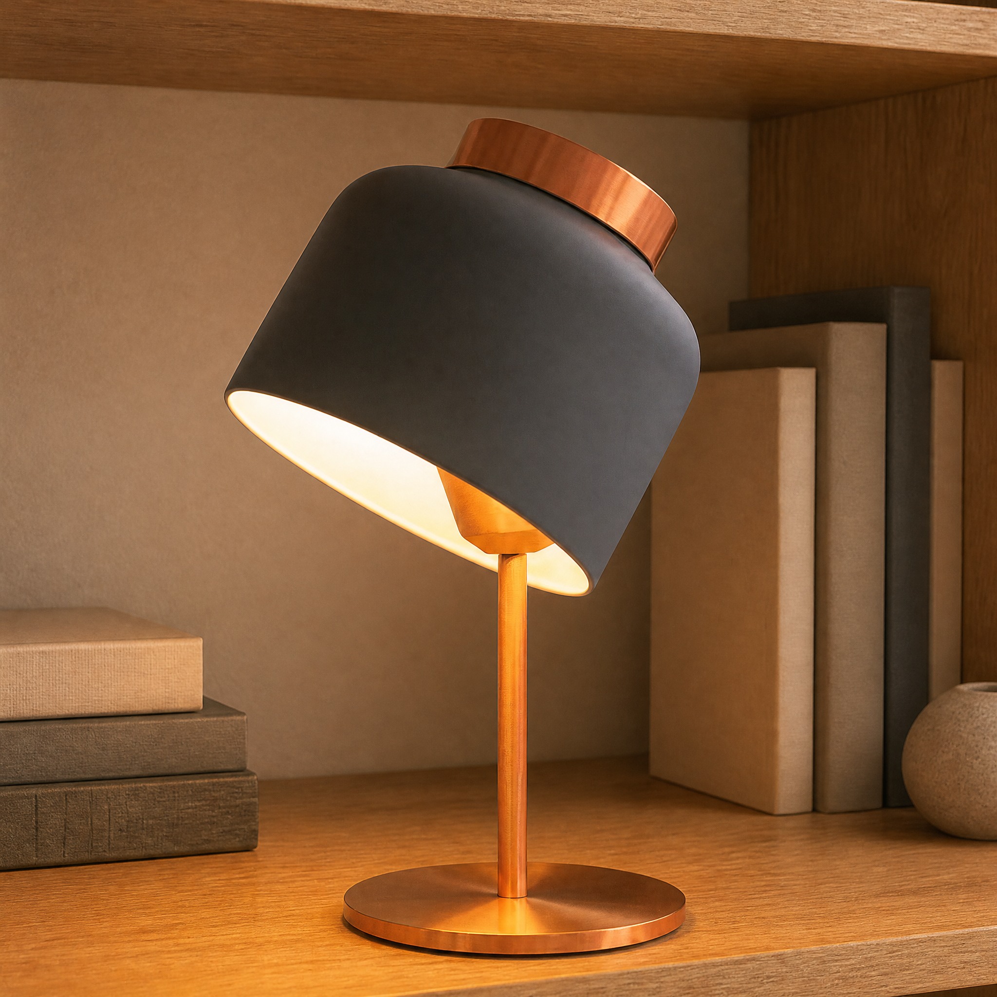 Lampe de Chevet Cuivre Gris