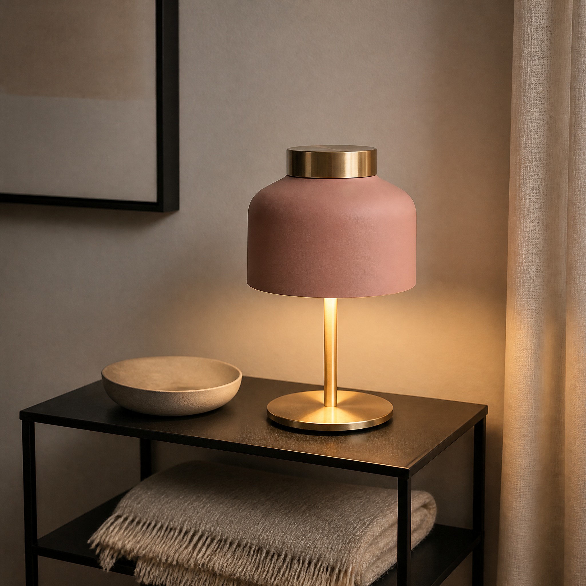 Lampe de Chevet Cuivre métal et fer de haute qualité, finition cuivrée