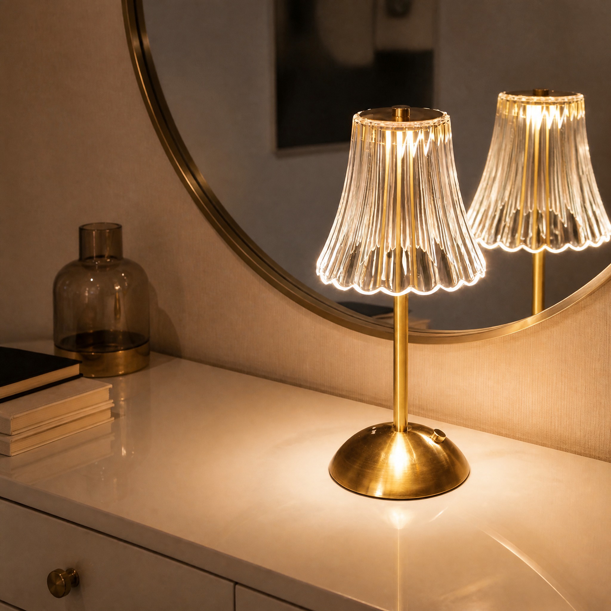 Lampe de Chevet en Verre lampe de table sans fil