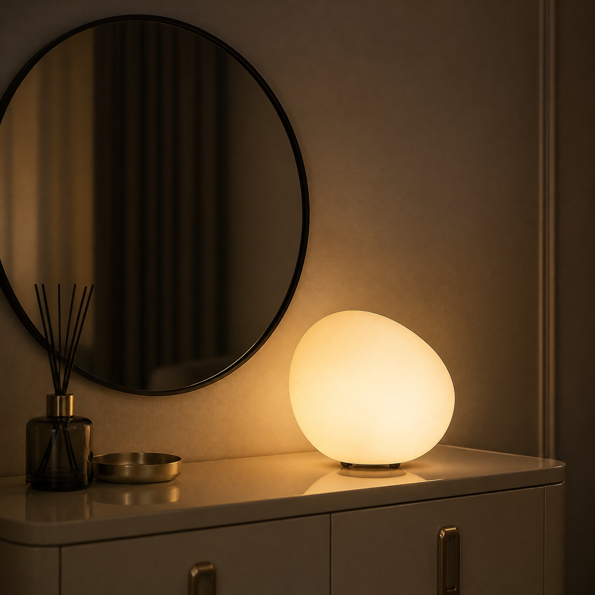 Lampe de Chevet Galet acrylique poli