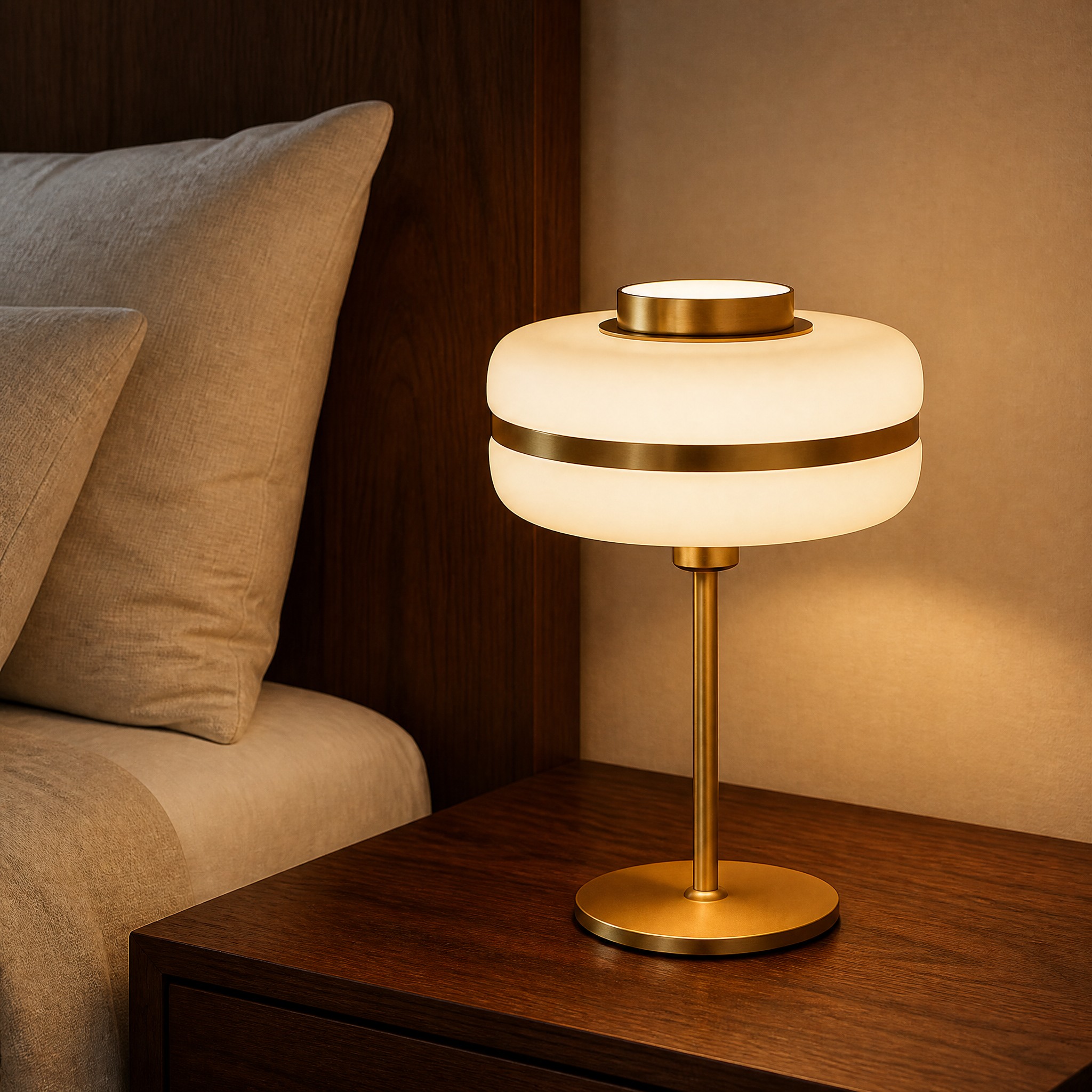 Lampe de Chevet Laiton verre dépoli et métal