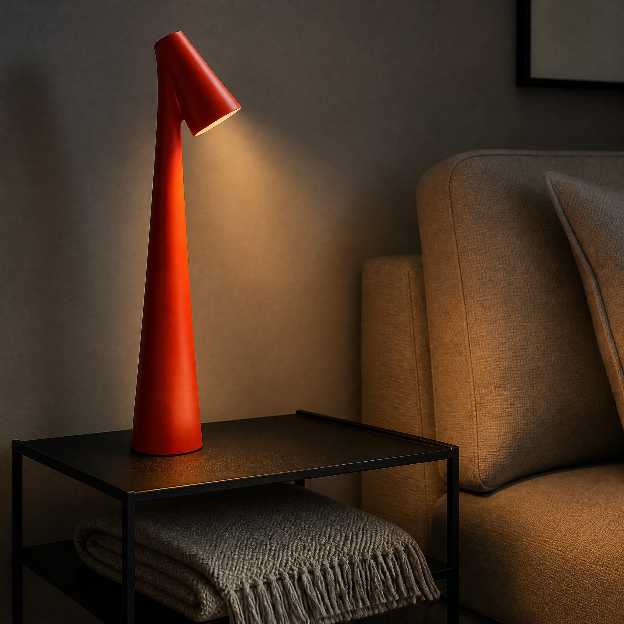 Lampe de Chevet Noire Orange