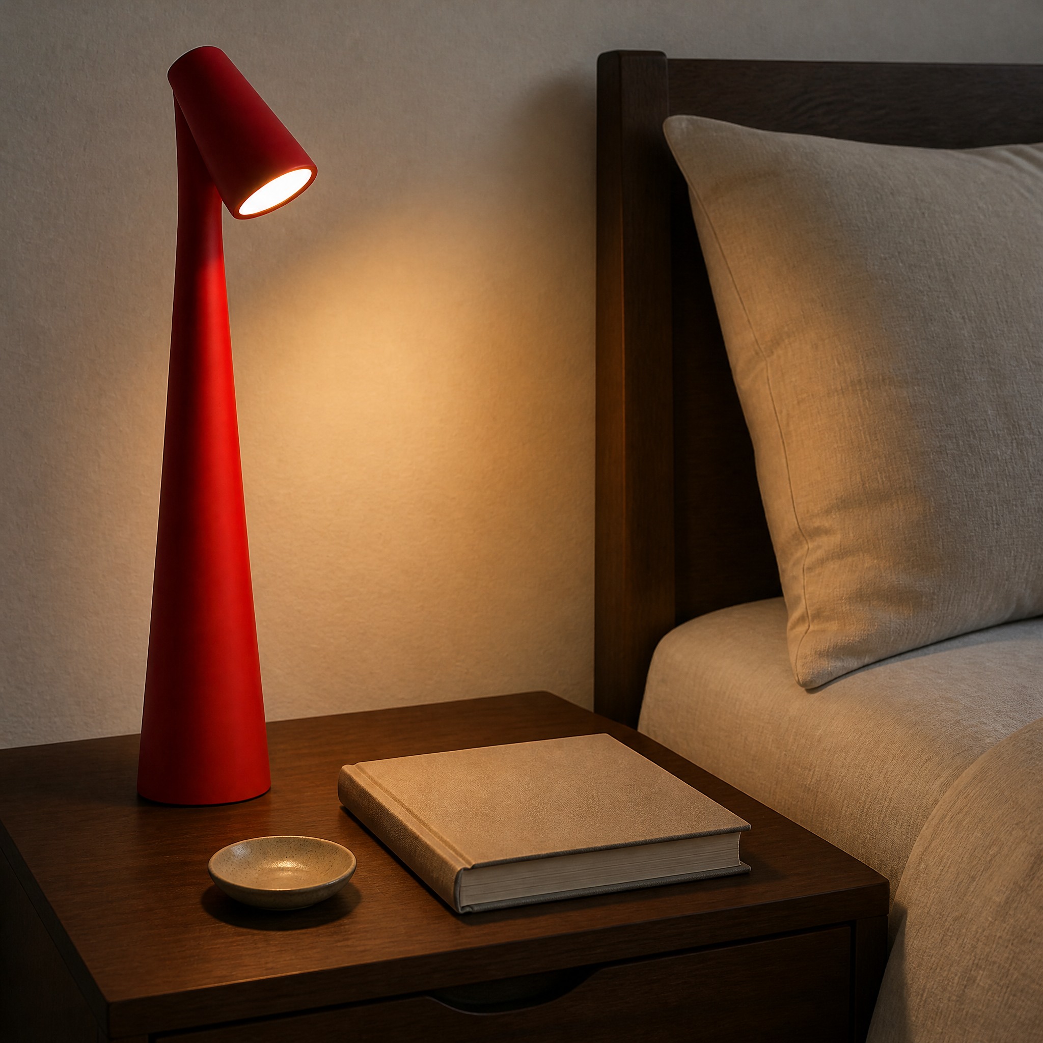 Lampe de Chevet Noire Rouge