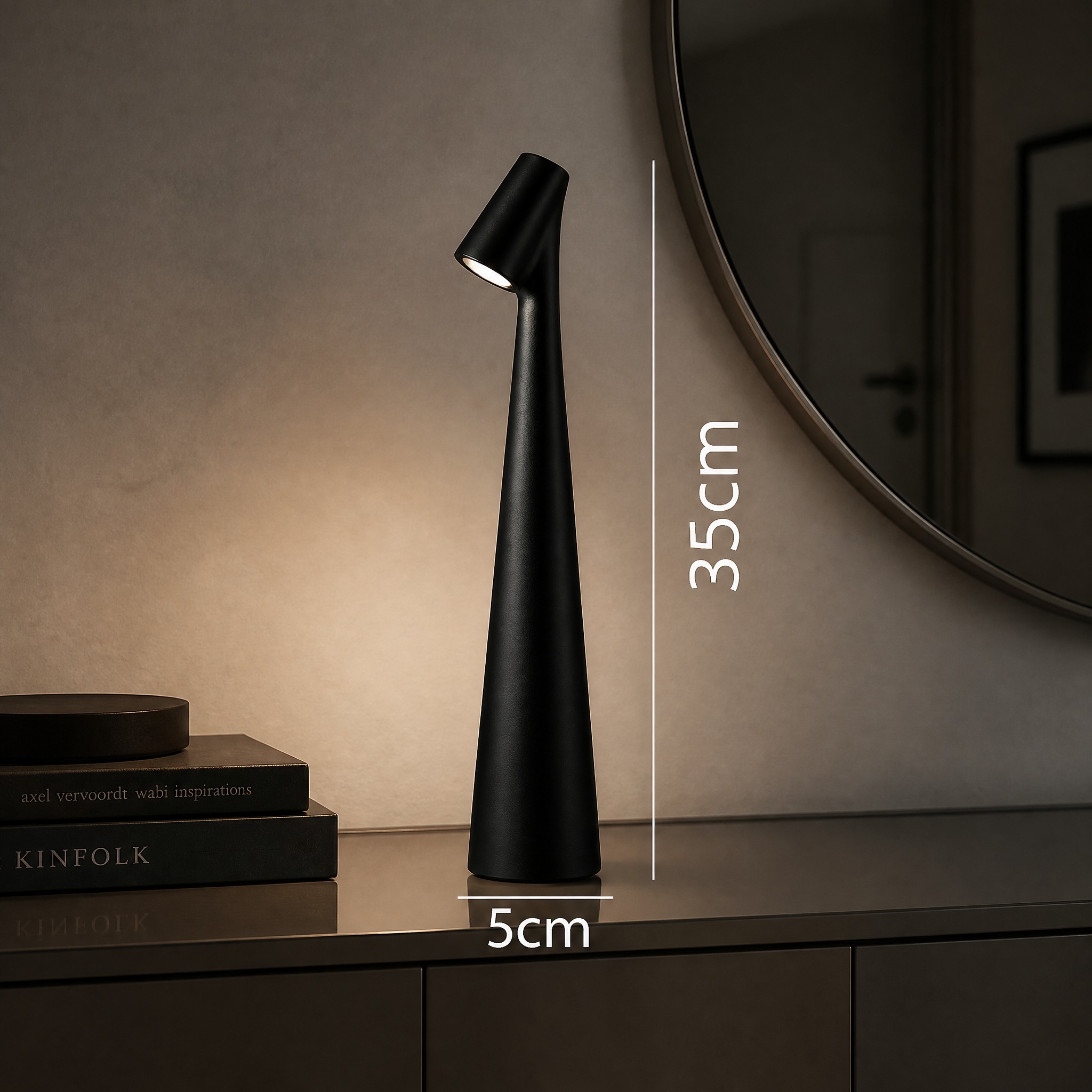 Lampe de Chevet Noire lampe d'ambiance et veilleuse