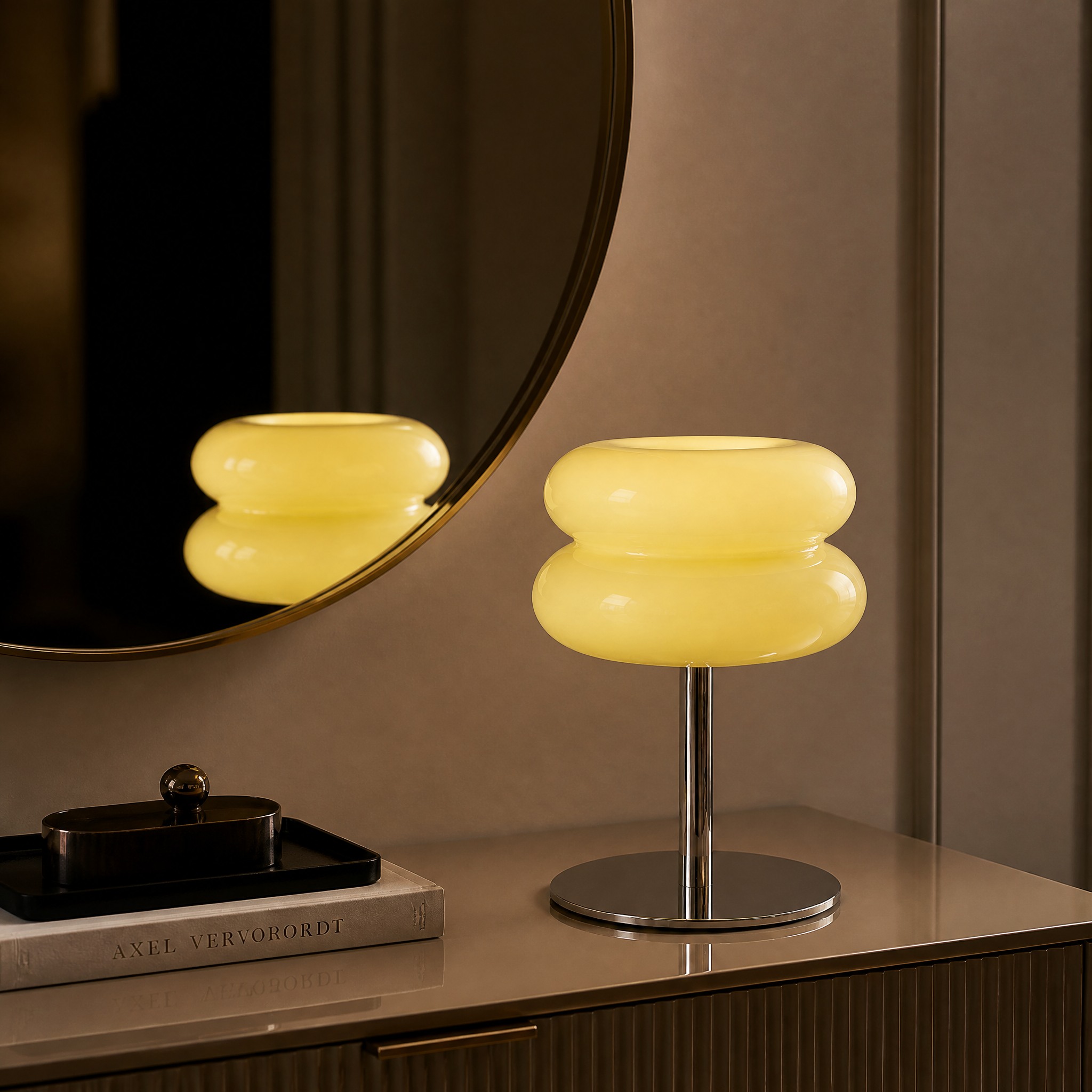 Lampe de Chevet Opaline Jaune 1