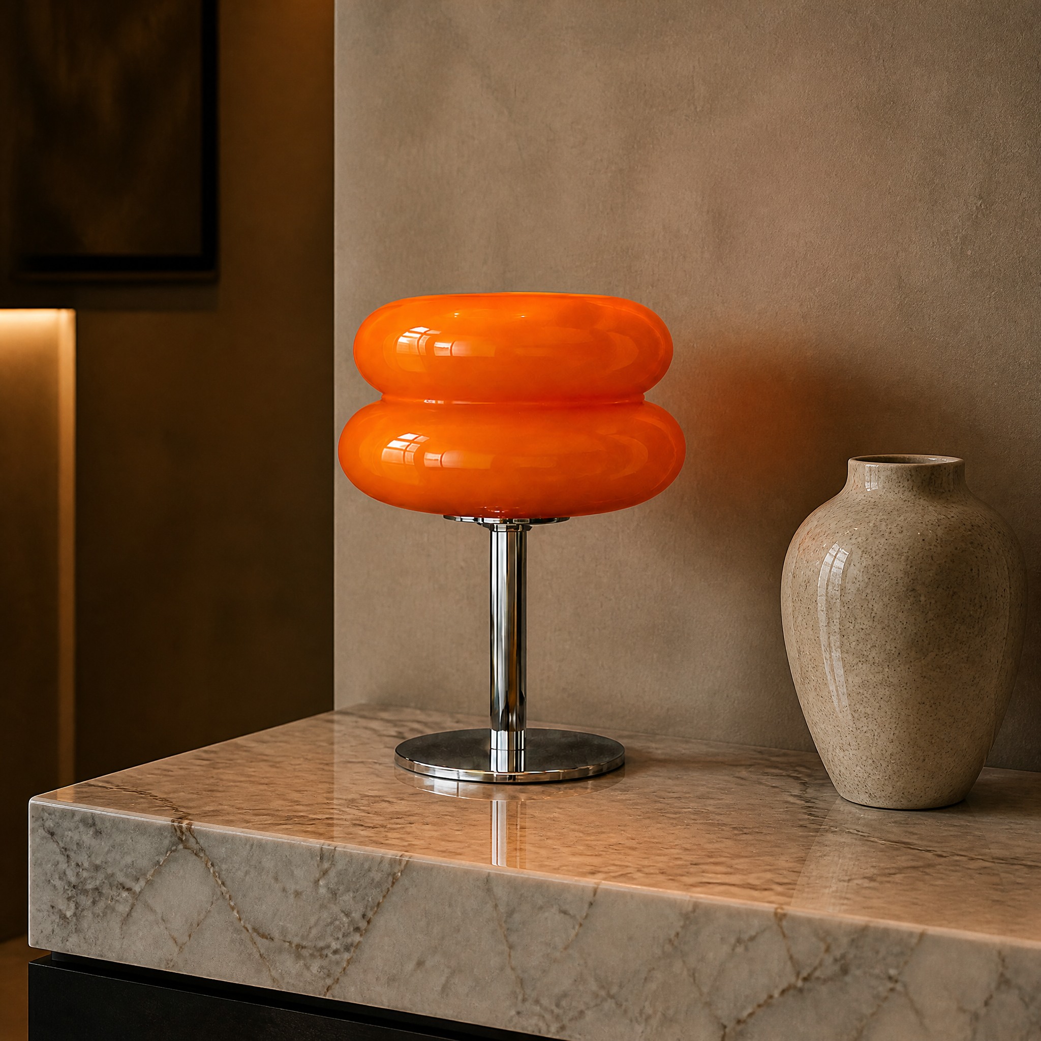 Lampe de Chevet Opaline Orange 1