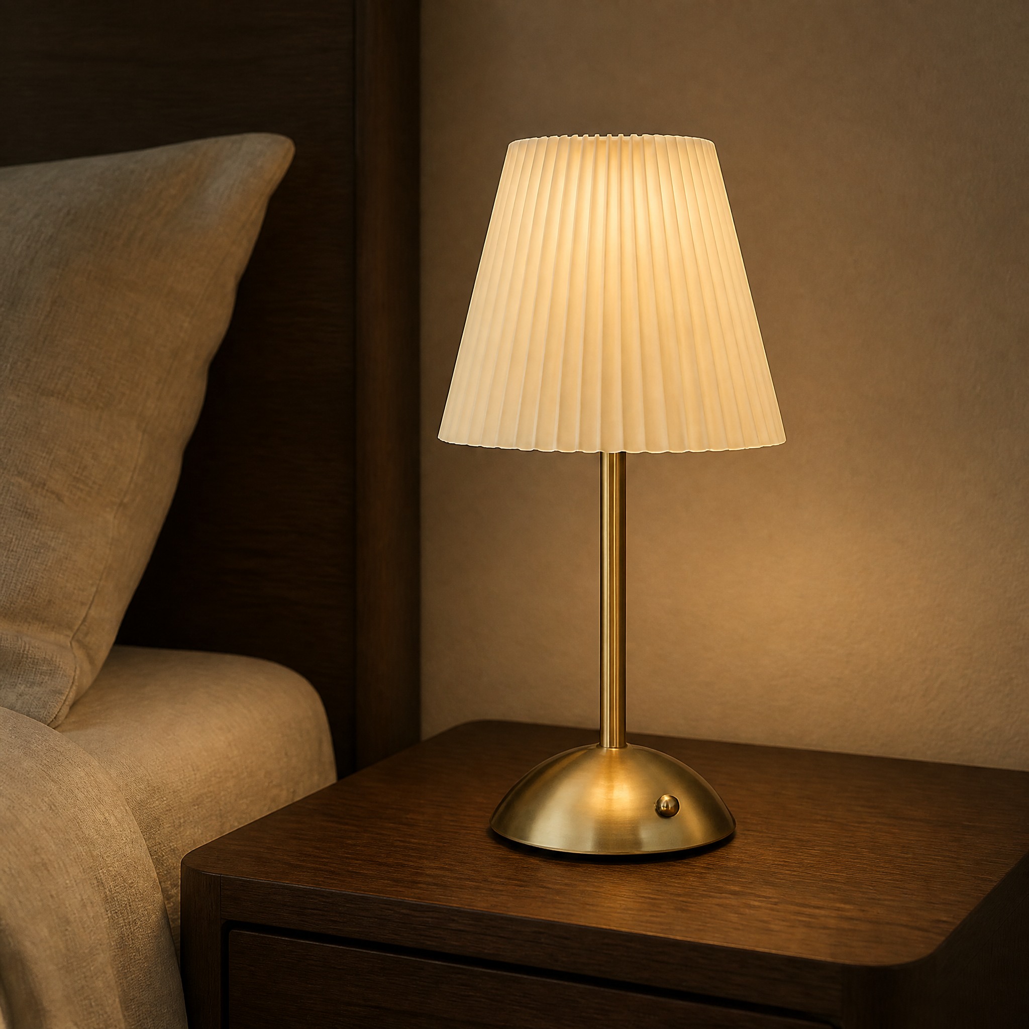 Lampe de Chevet Plissée Blanc Blanc chaud