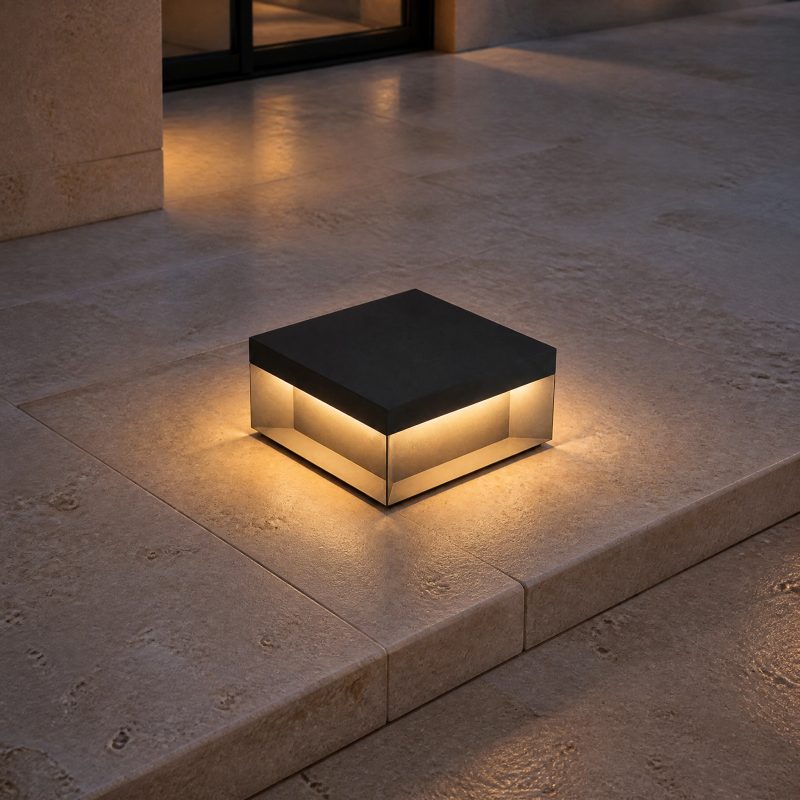 Lampe Solaire Cube lampe extérieure de pilier et de muret