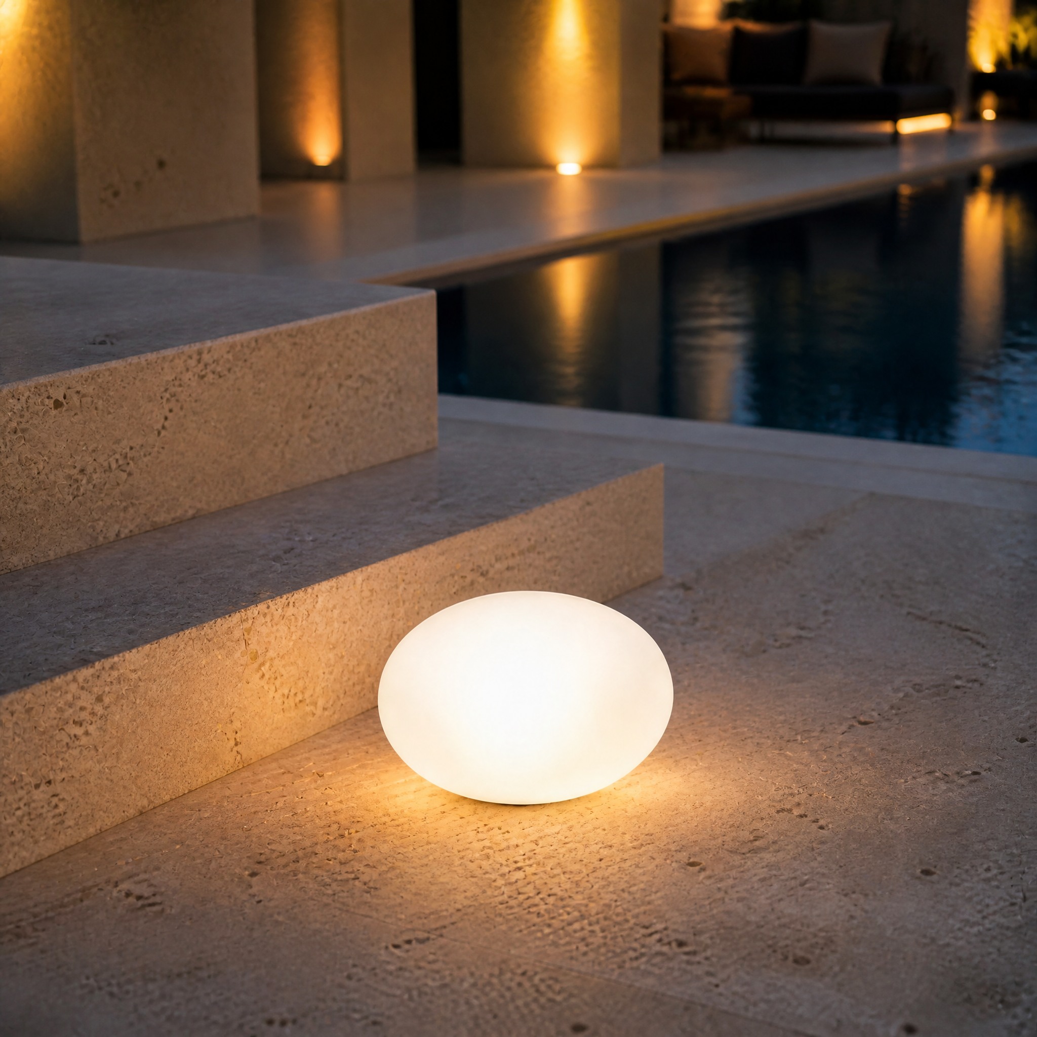Lampe Solaire Galet 1 Lumière chaude