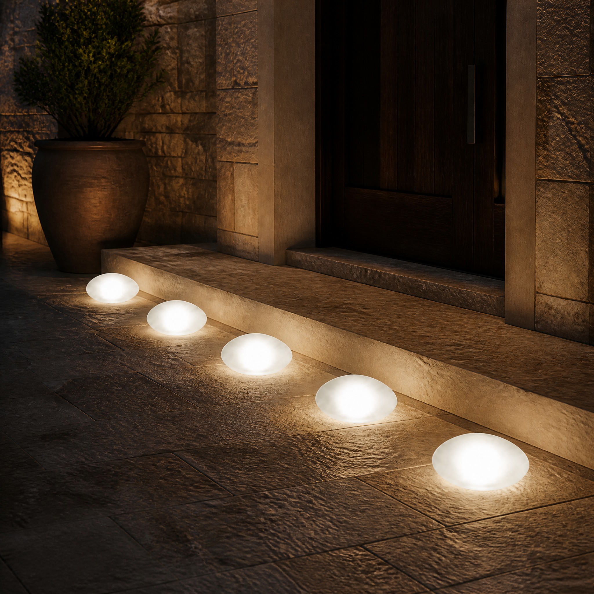 Lampe Solaire Galet 5 Lumière froide
