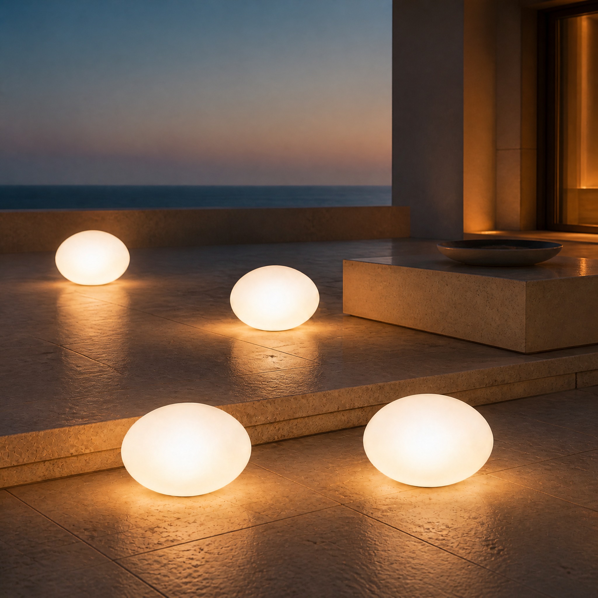 Lampe Solaire Galet 4 Lumière chaude