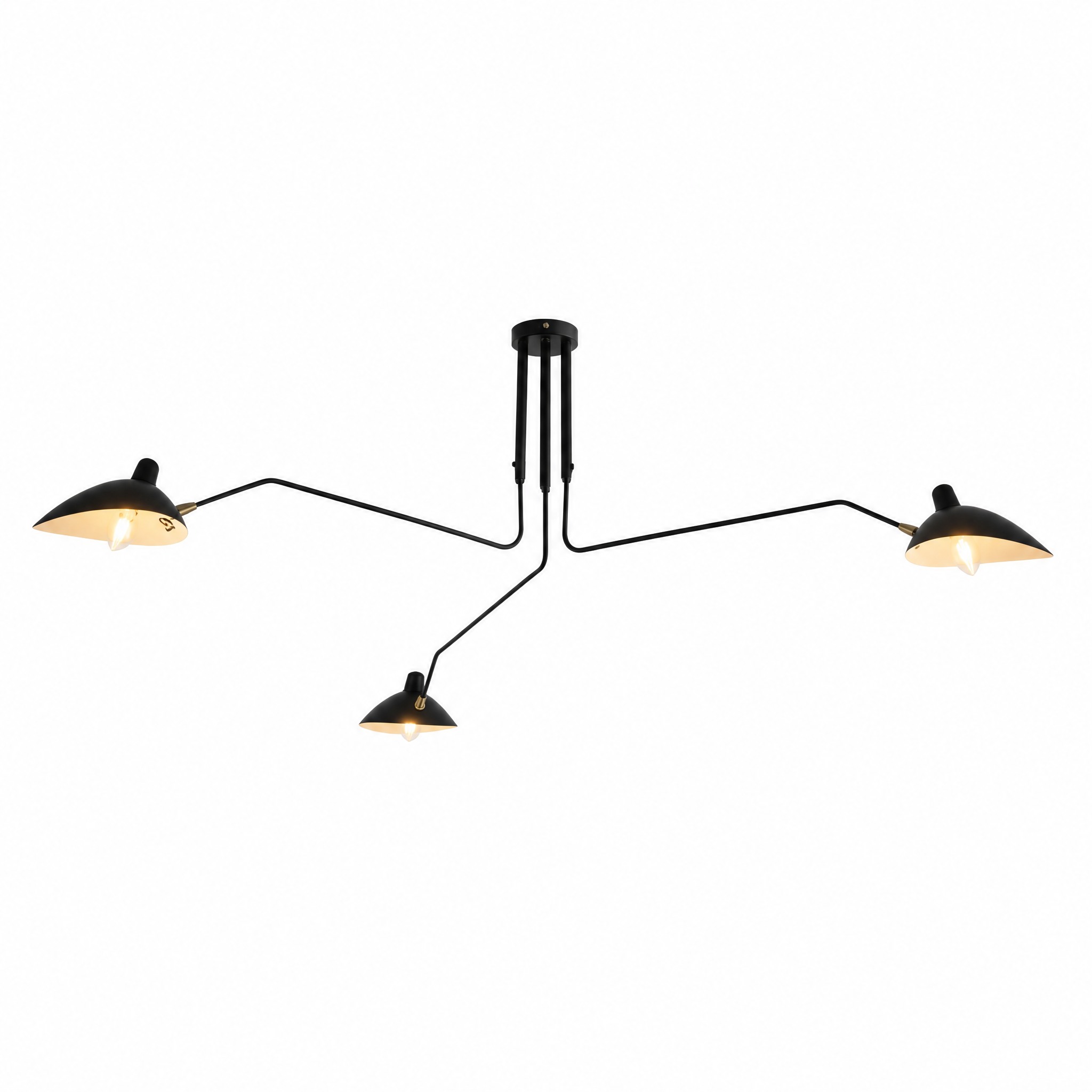 Lustre 3 Branches Noir