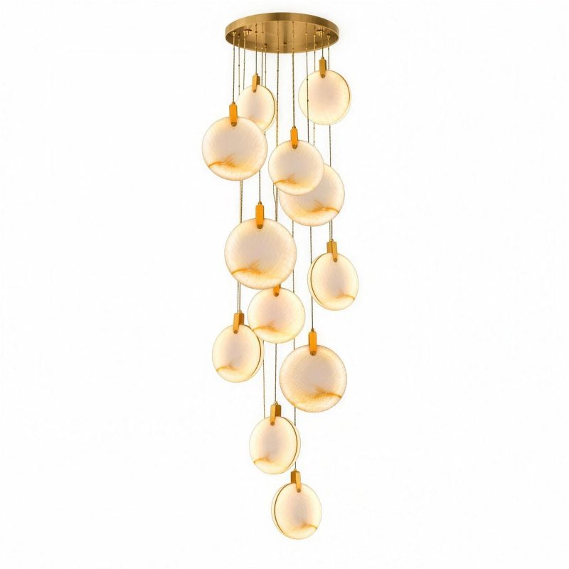 Lustre Cascade Albâtre