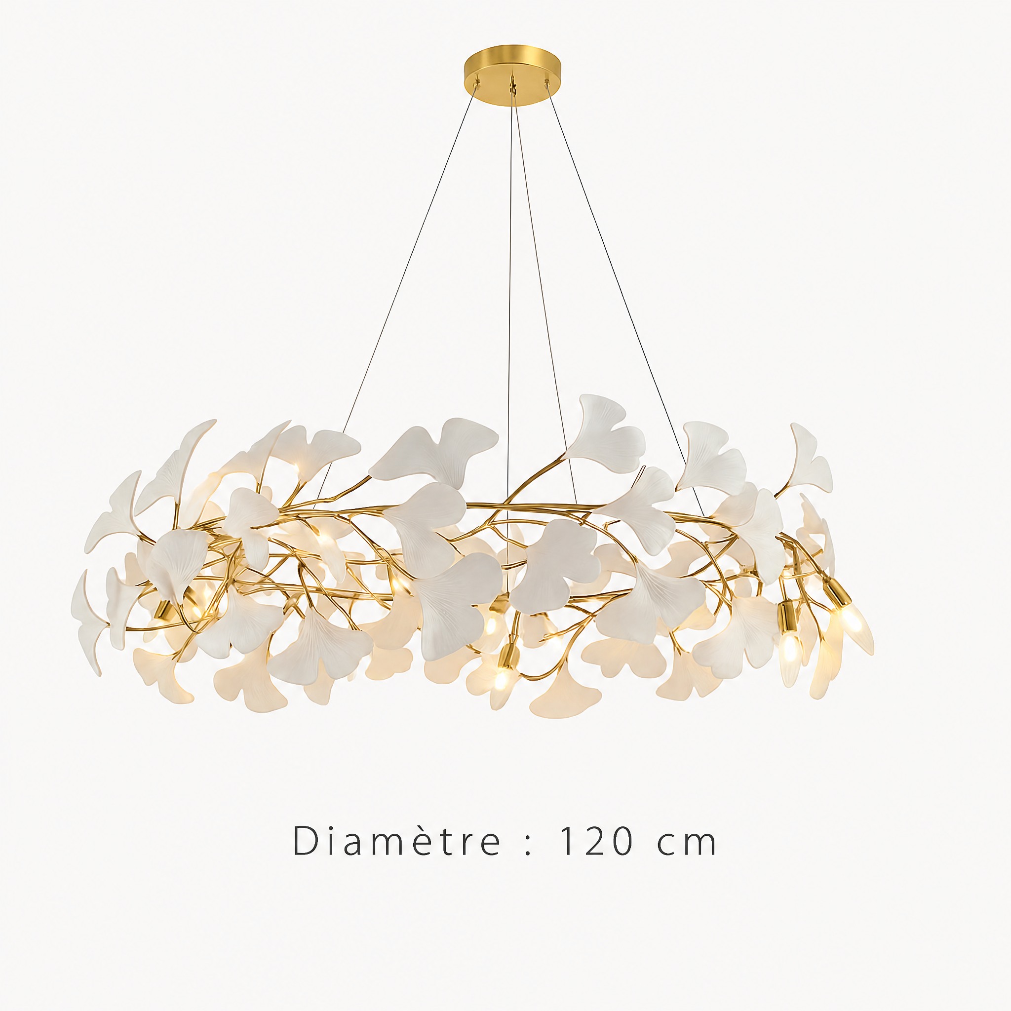 Lustre Fleurs Porcelaine L120 CM
