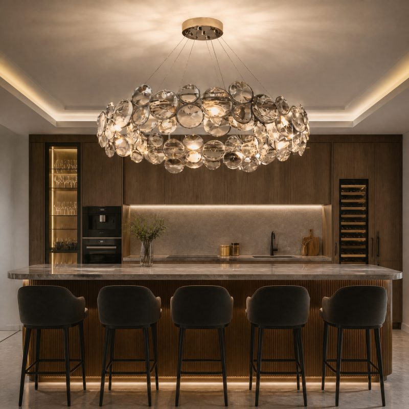 lustre-moderne-dore-2 Lustre Moderne Doré lustre suspendu en cristal