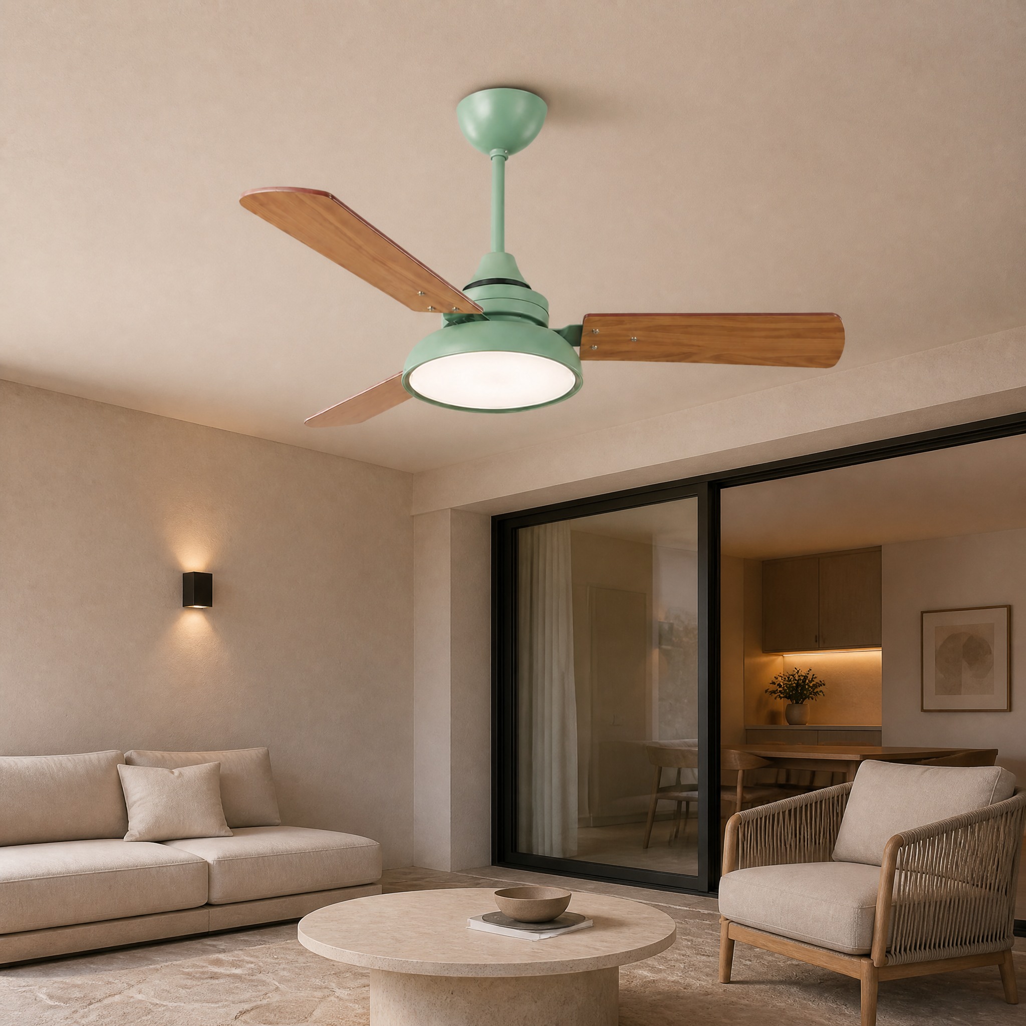 Petit Ventilateur de Plafond Vert