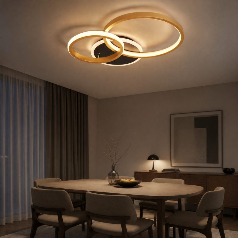Plafonnier Anneaux LED plafonnier à anneaux superposés