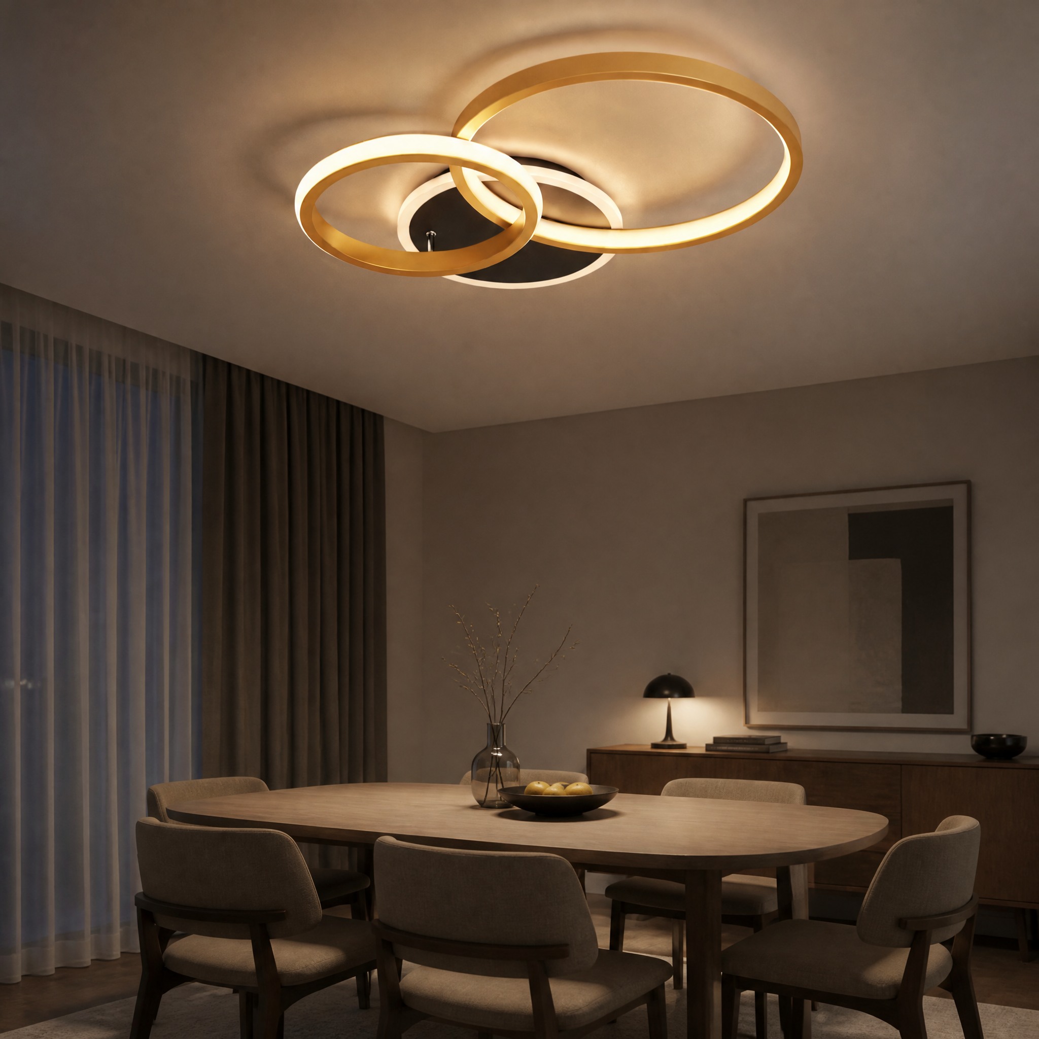 Plafonnier Anneaux LED plafonnier à anneaux superposés