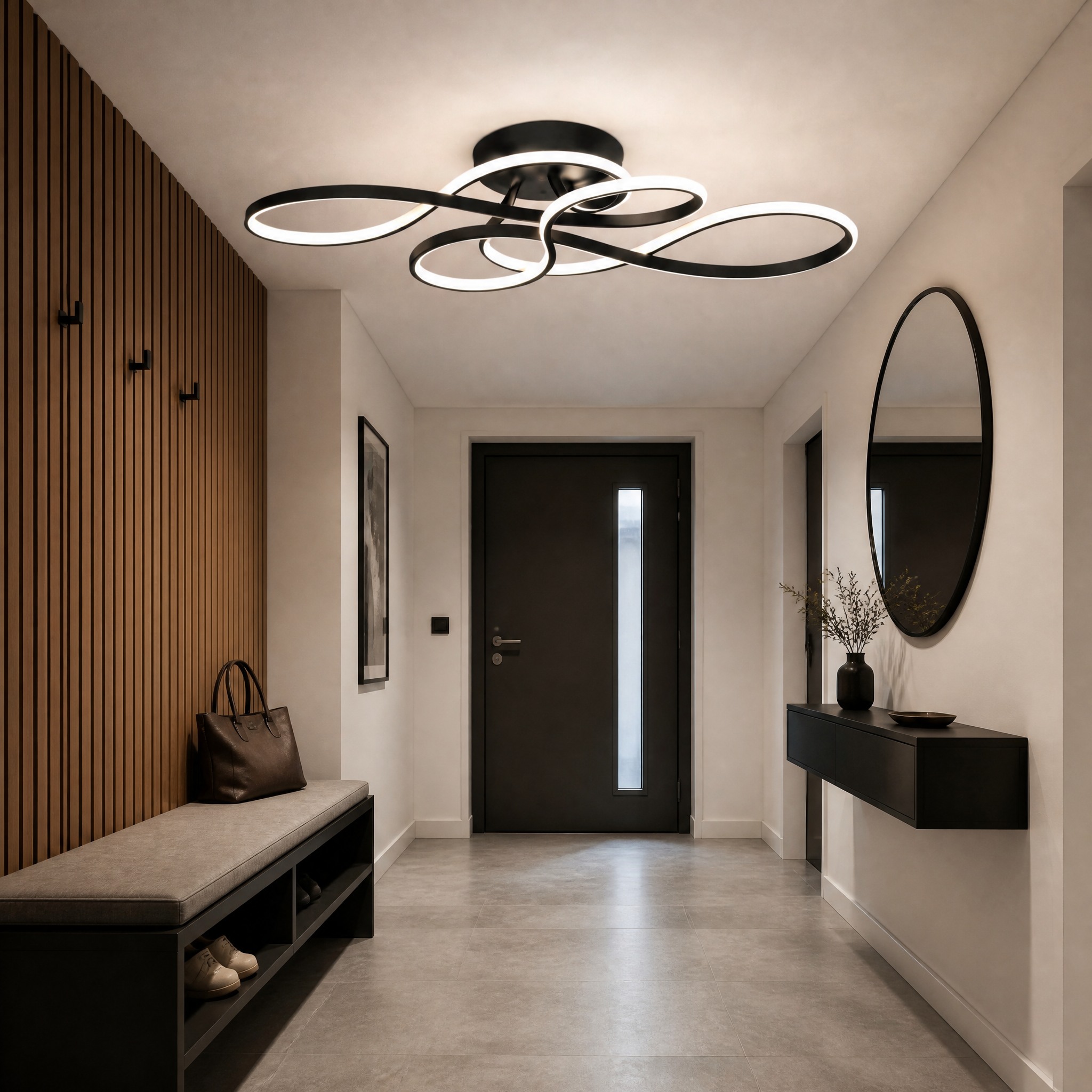 Plafonnier Design Doré métal, aluminium et acrylique