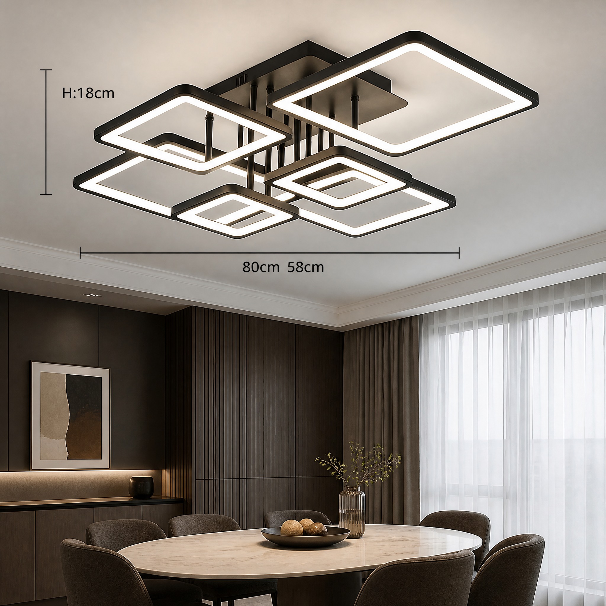 Plafonnier Géométrique LED 6 cubes