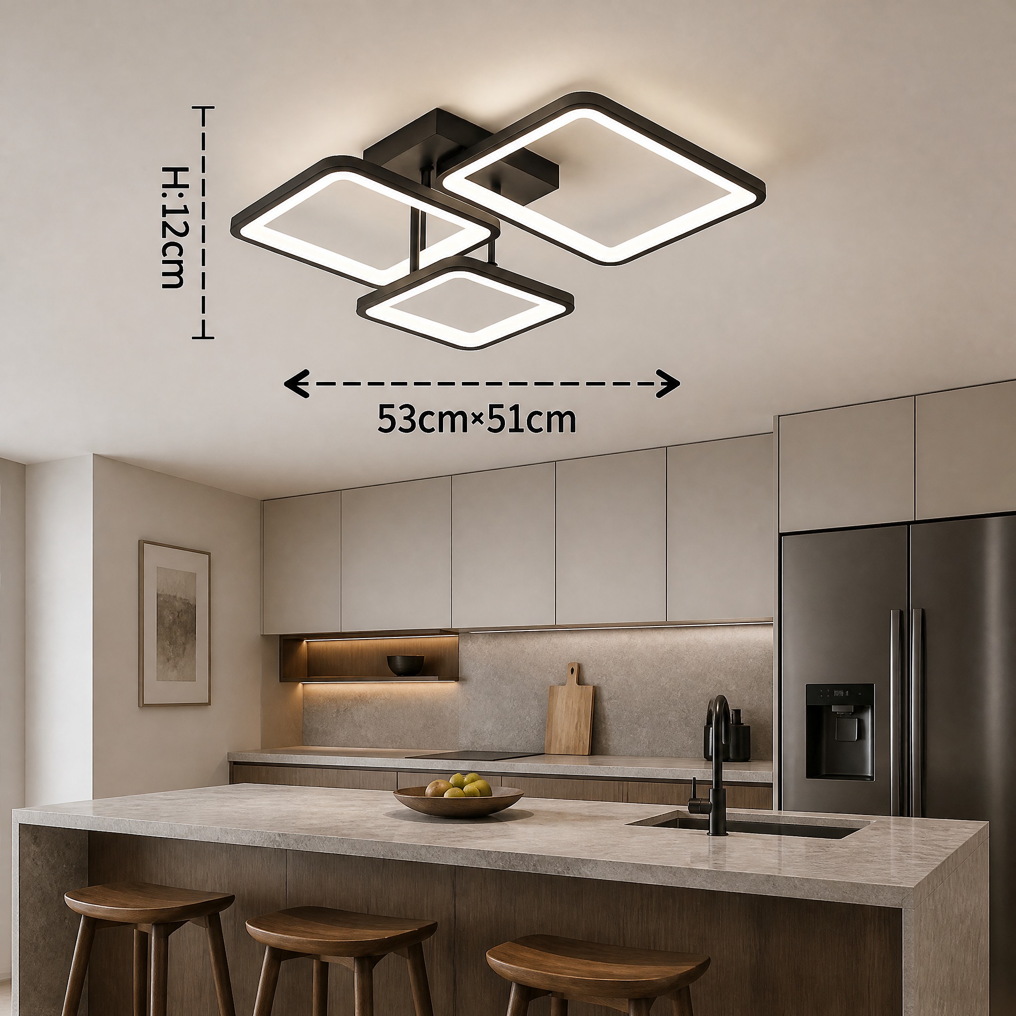 Plafonnier Géométrique LED 8 cubes
