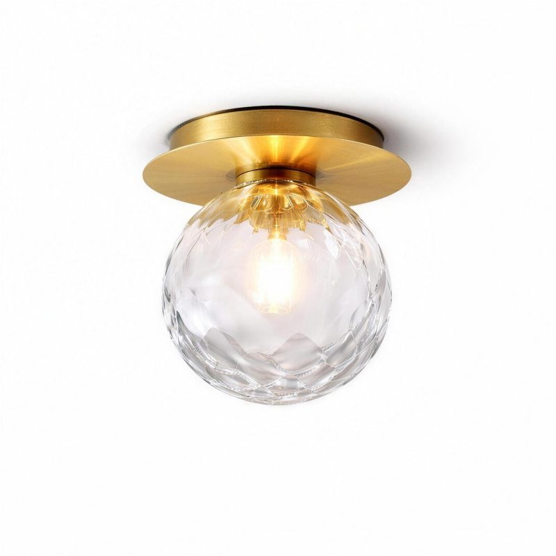 Plafonnier Laiton et Verre